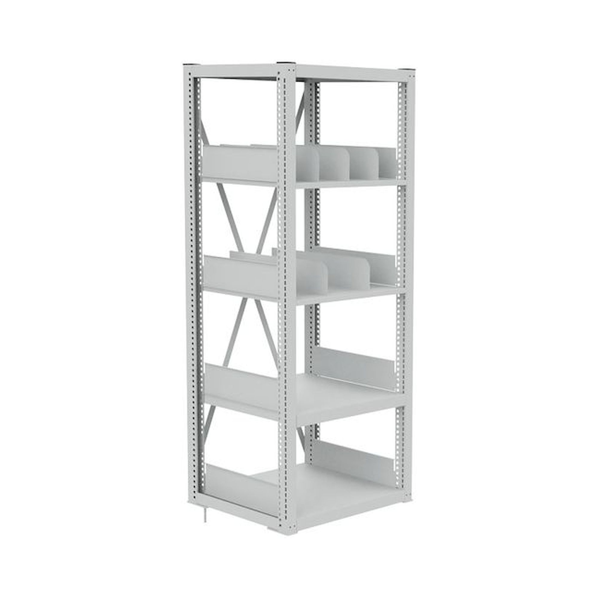 Bedrunka+Hirth SRK01. Modul 1 | 700, 
 2x Tragrahmen, 1x Diagonalkreuz, 3x Uni-Fachboden glatt, 2x Fachboden geschlitzt, 8x Fachboden - Seitenblech, 5x Fachboden - Trennblech