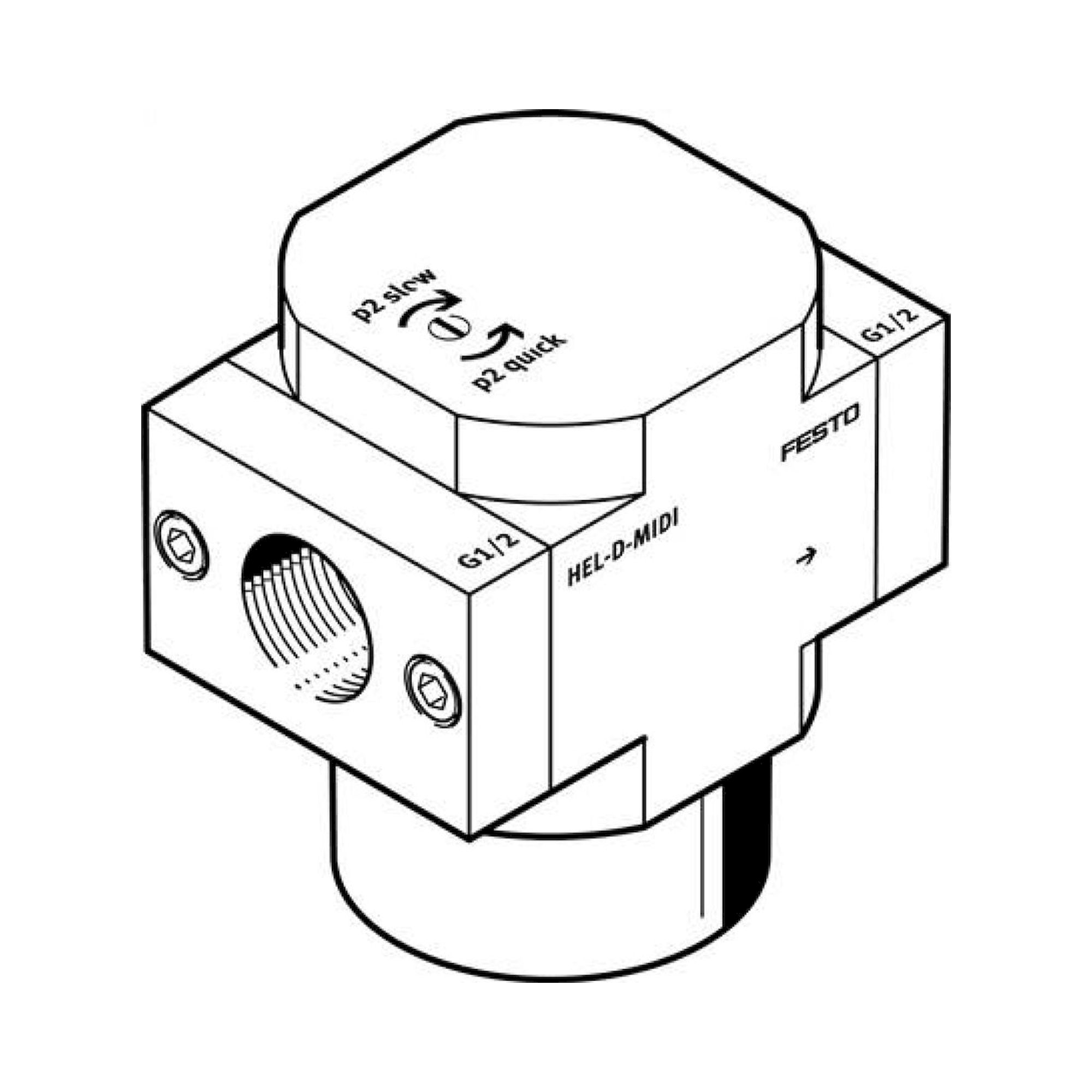 Festo HEL-1/2-D-MIDI (165080) On-Off Valve