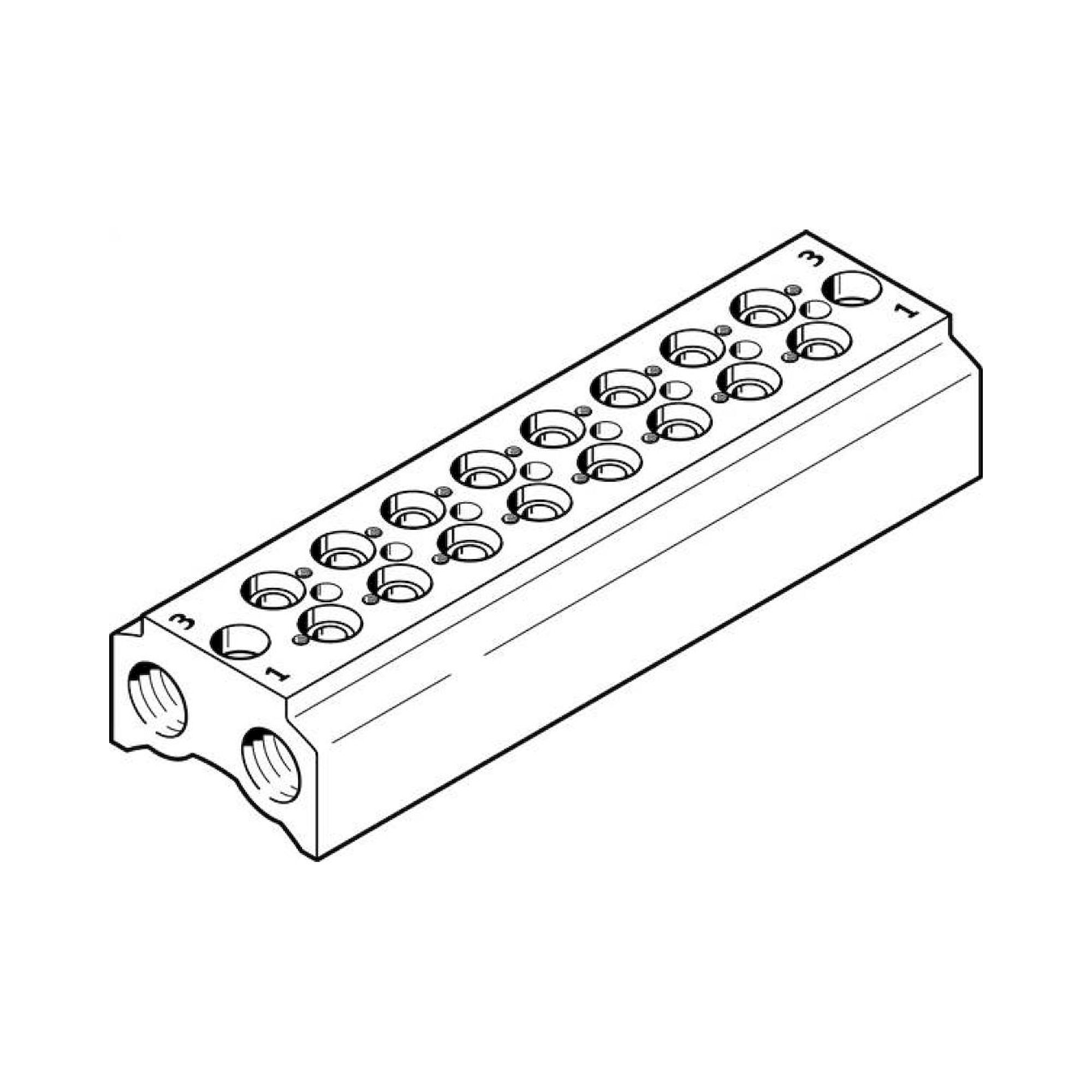 Festo CPE14-3/2-PRS-3/8-8-NPT (550616) Manifold Block