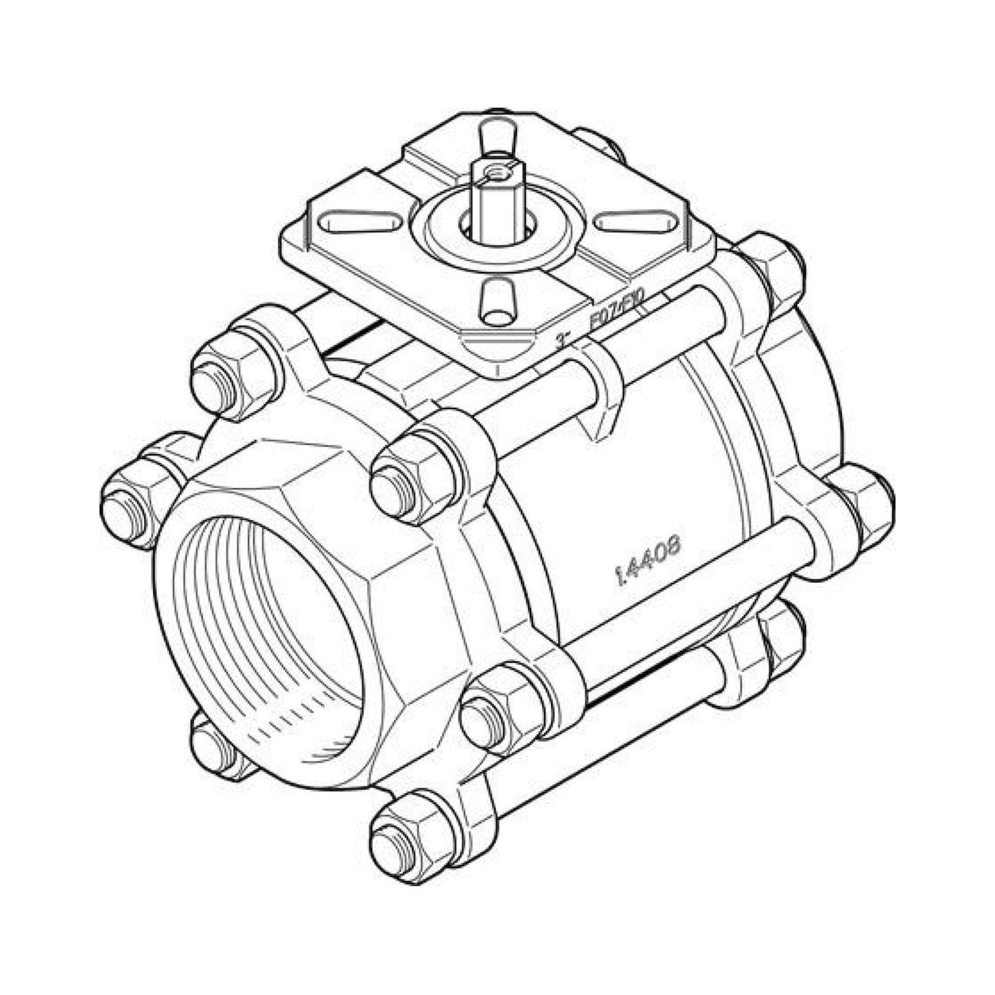 Festo VZBA-3"-GG-63-T-22-F0710-V4V4T (1686651) Ball Valve