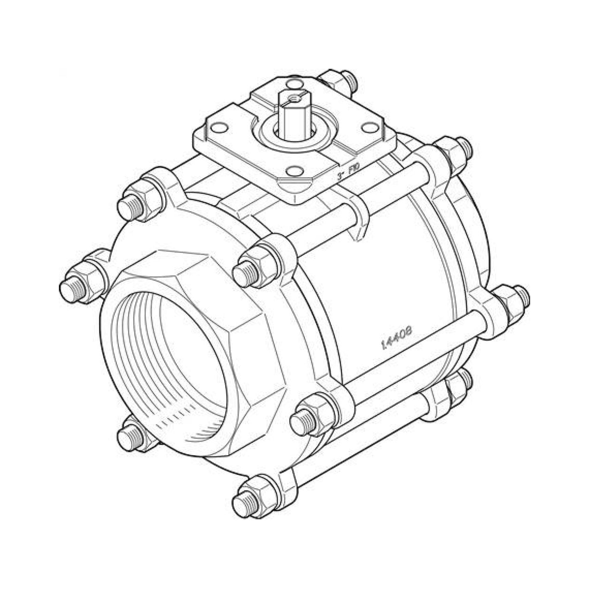 Festo VZBA-4"-GG-63-T-22-F10-V4V4T (1686654) Ball Valve