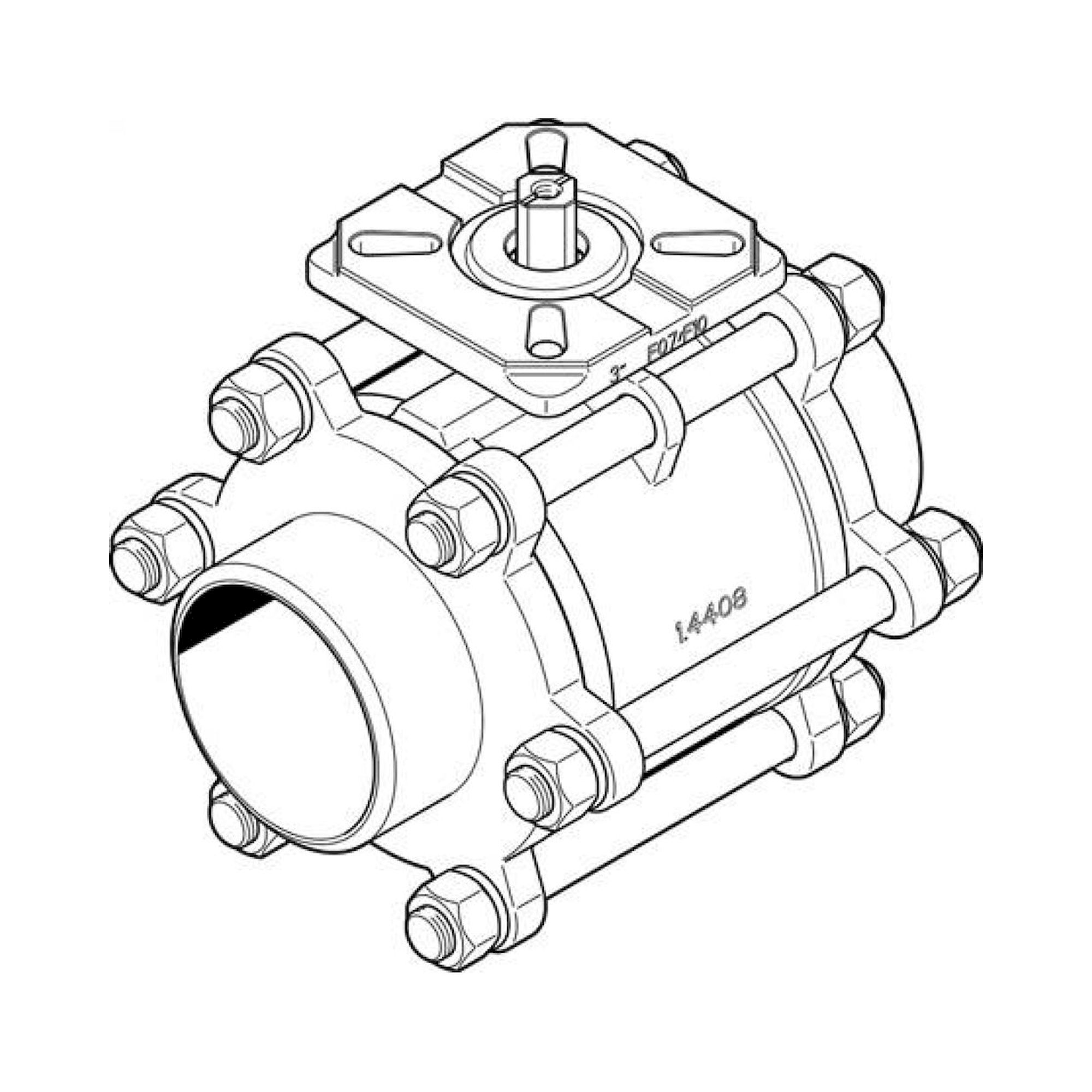 Festo VZBA-3"-WW-63-T-22-F0710-V4V4T (1686704) Ball Valve