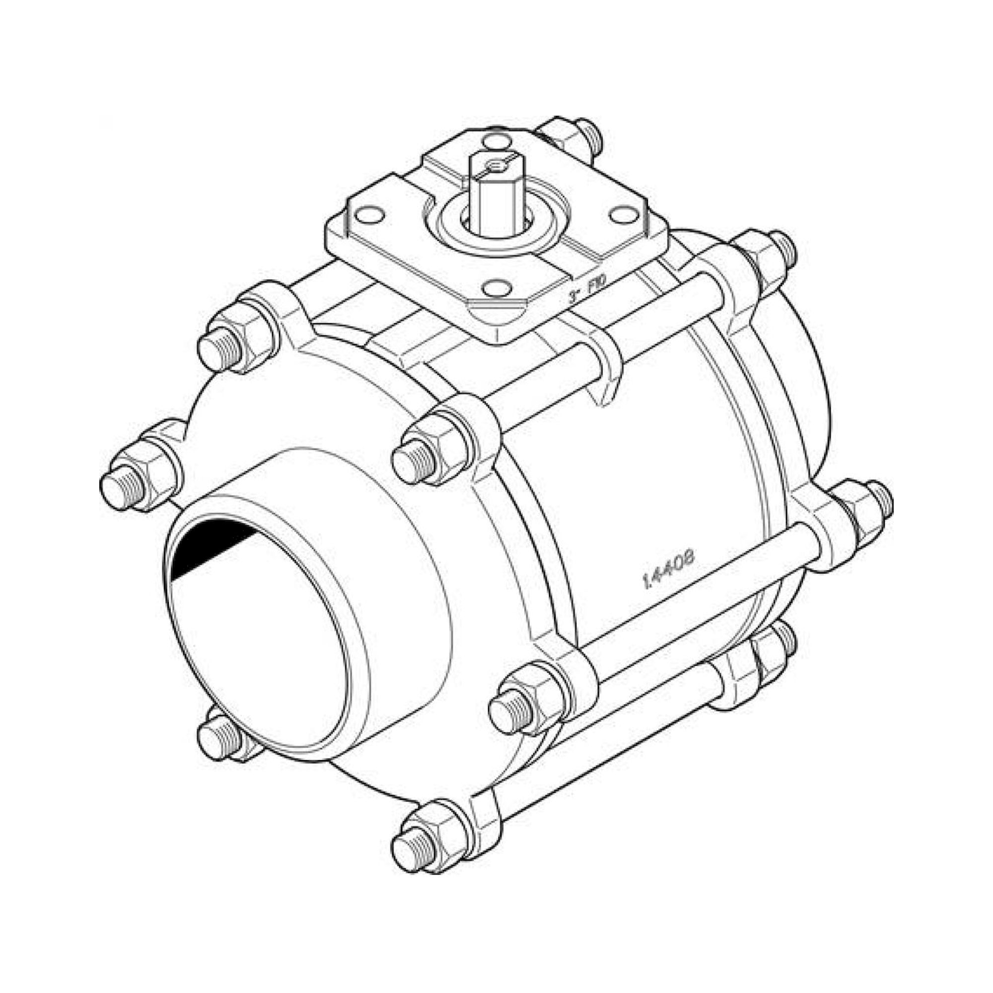 Festo VZBA-4"-WW-63-T-22-F10-V4V4T (1686705) Ball Valve