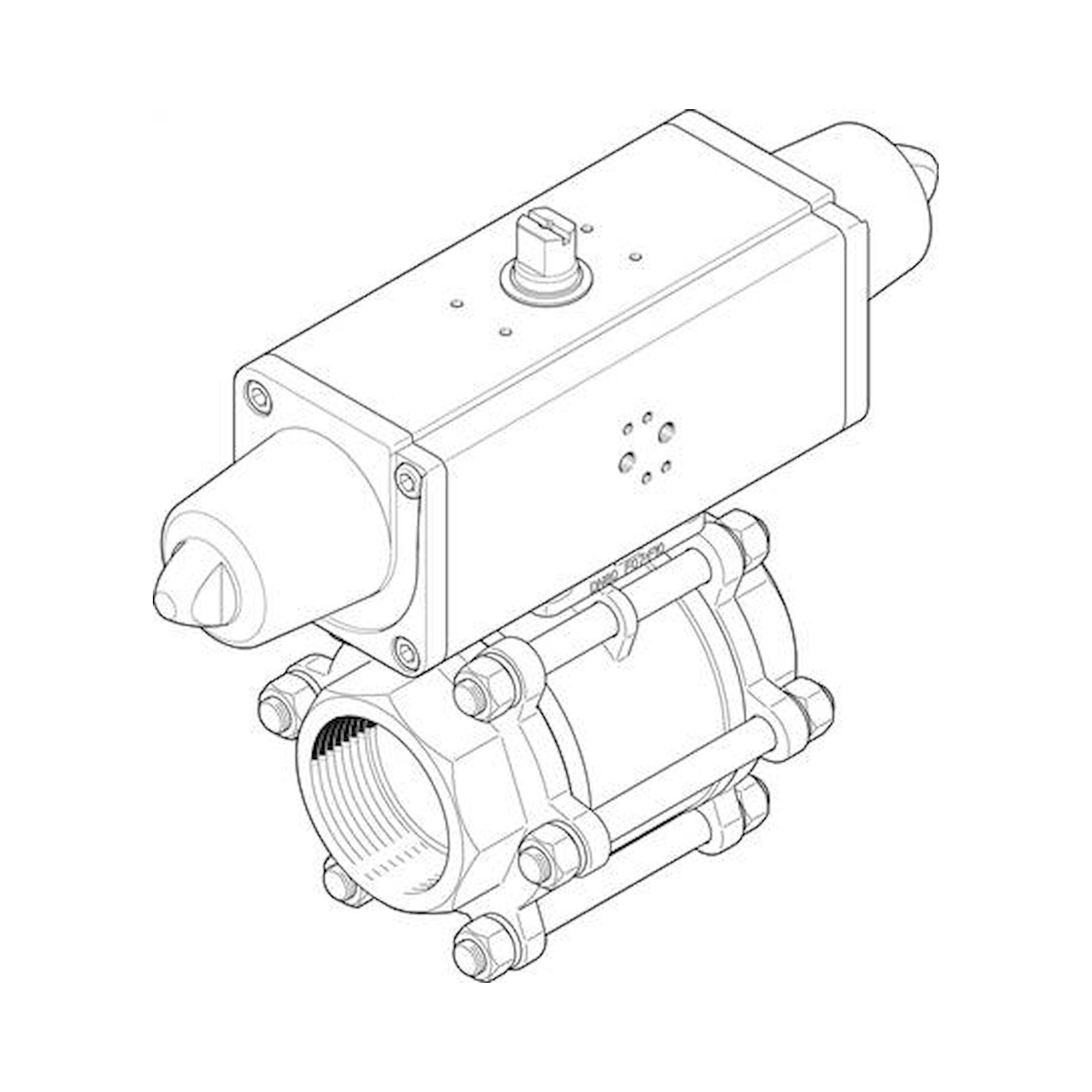 Kugelhahn-Antriebsei VZBA-4"-GG-63-T-22-F10-V4V4T-# - Festo 1758079