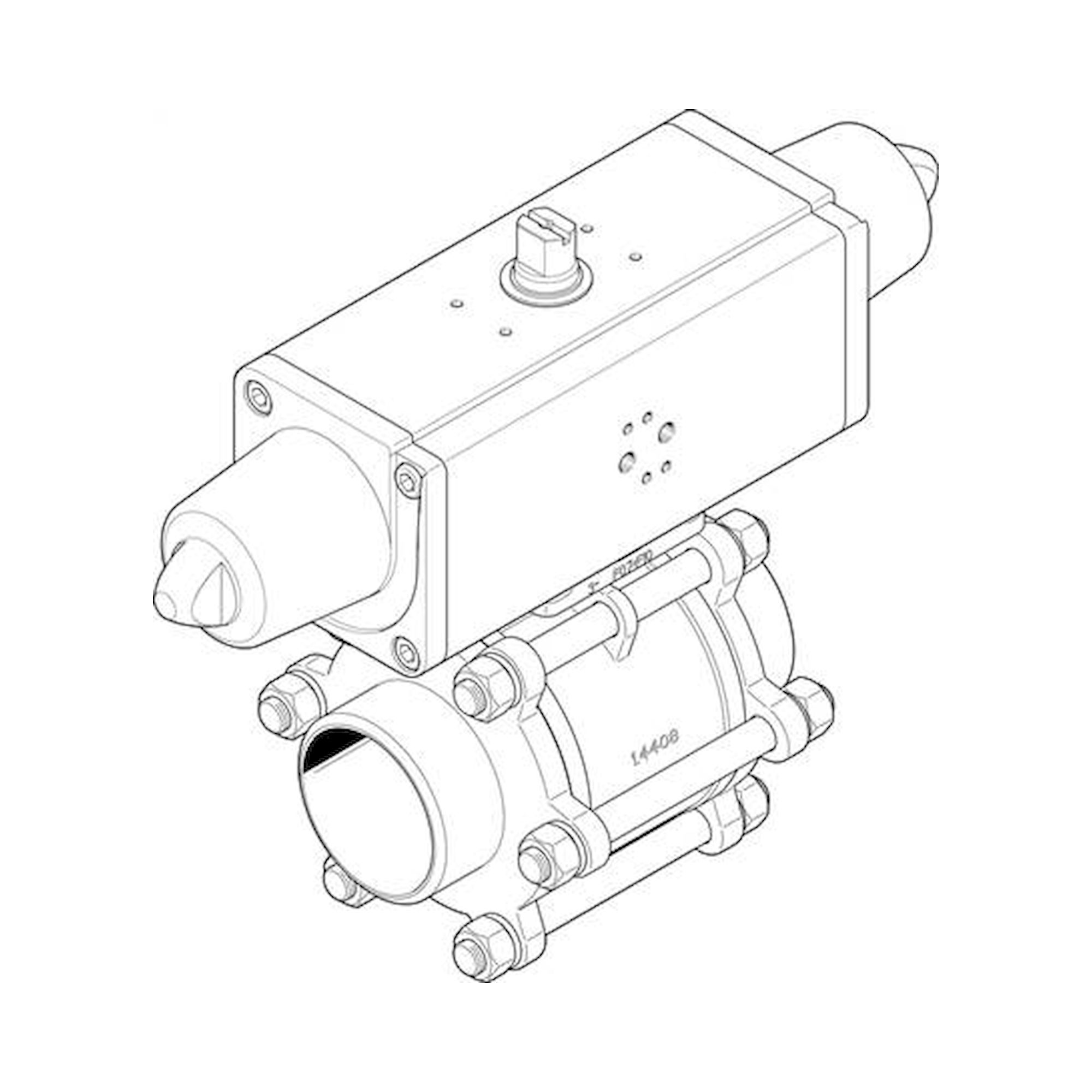 Kugelhahn-Antriebsei VZBA-4"-WW-63-T-22-F10-V4V4T-# - Festo 1774113