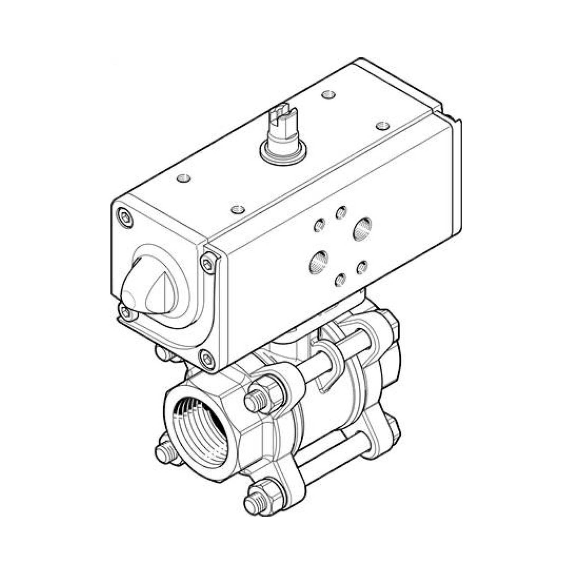 Festo VZBA-2"-GG-63-T-22-F0507-V4V4# (1758076) Kugelhahn-Antriebsei