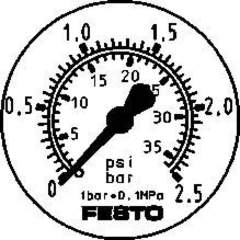 Festo FMA-50-2,5-1/4-EN (159598) Flanged Pressure Gaug