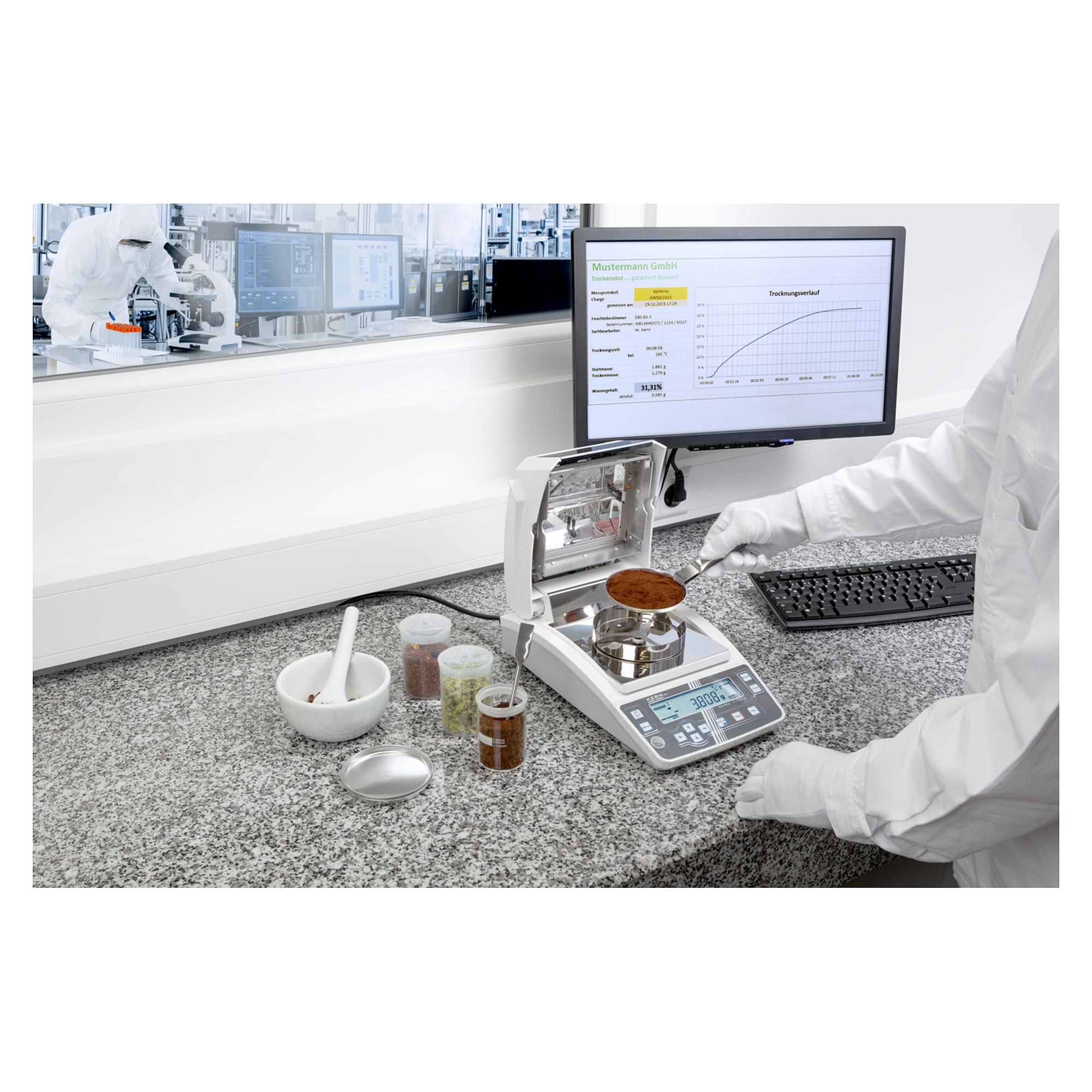 Feuchtebestimmer 60 g Ablesbarkeit 0