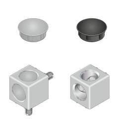 Bosch Rexroth 3842548701. Cover cap, cubic connector D18, signal gray