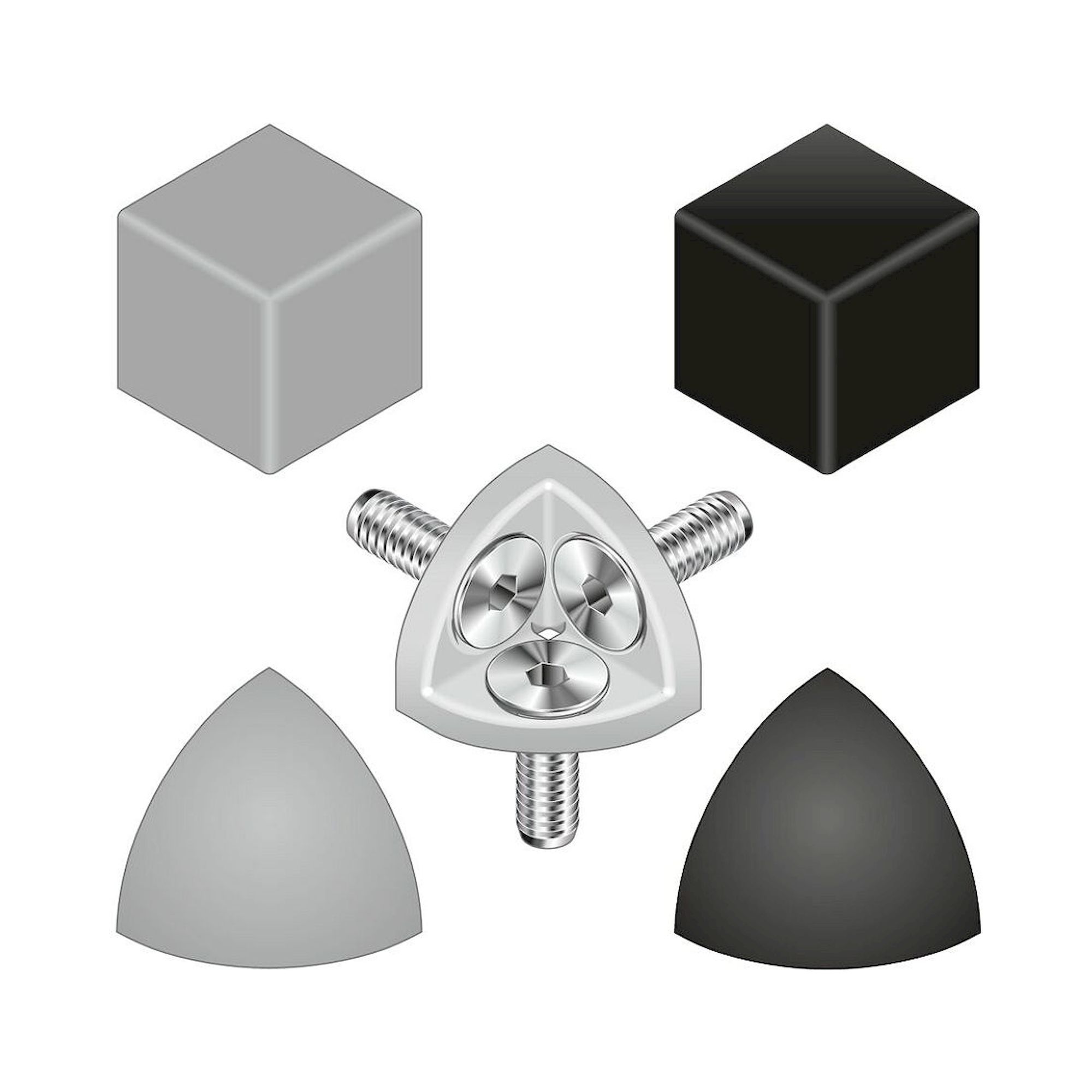 Bosch Rexroth 3842548709. Cover cap corner bracket (ball) R30x30, signal gray