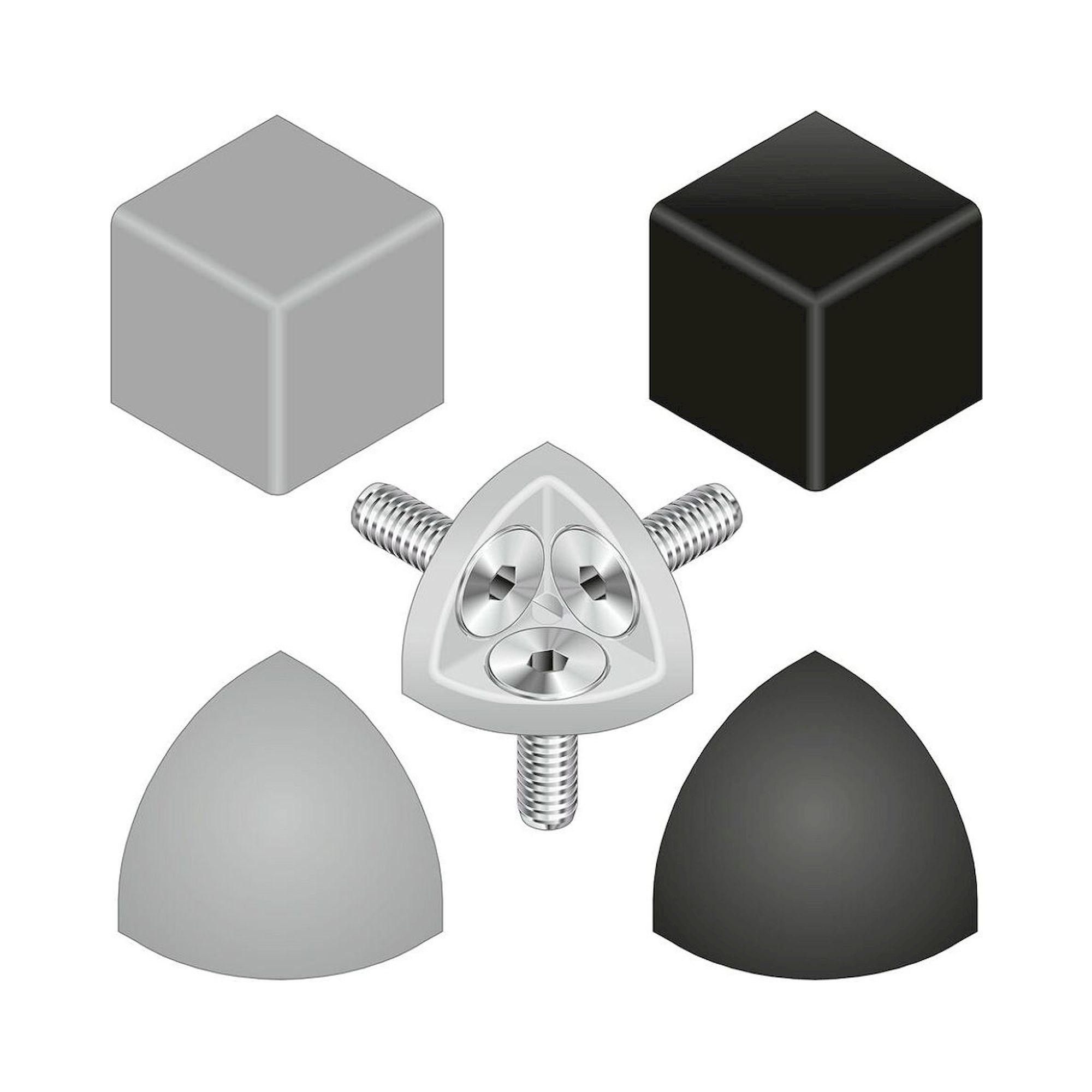 Bosch Rexroth 3842548711. Cover cap corner bracket (ball) R45x45, signal gray