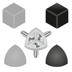 Bosch Rexroth 3842548714. Cover cap corner bracket (cube) R40x40, signal gray