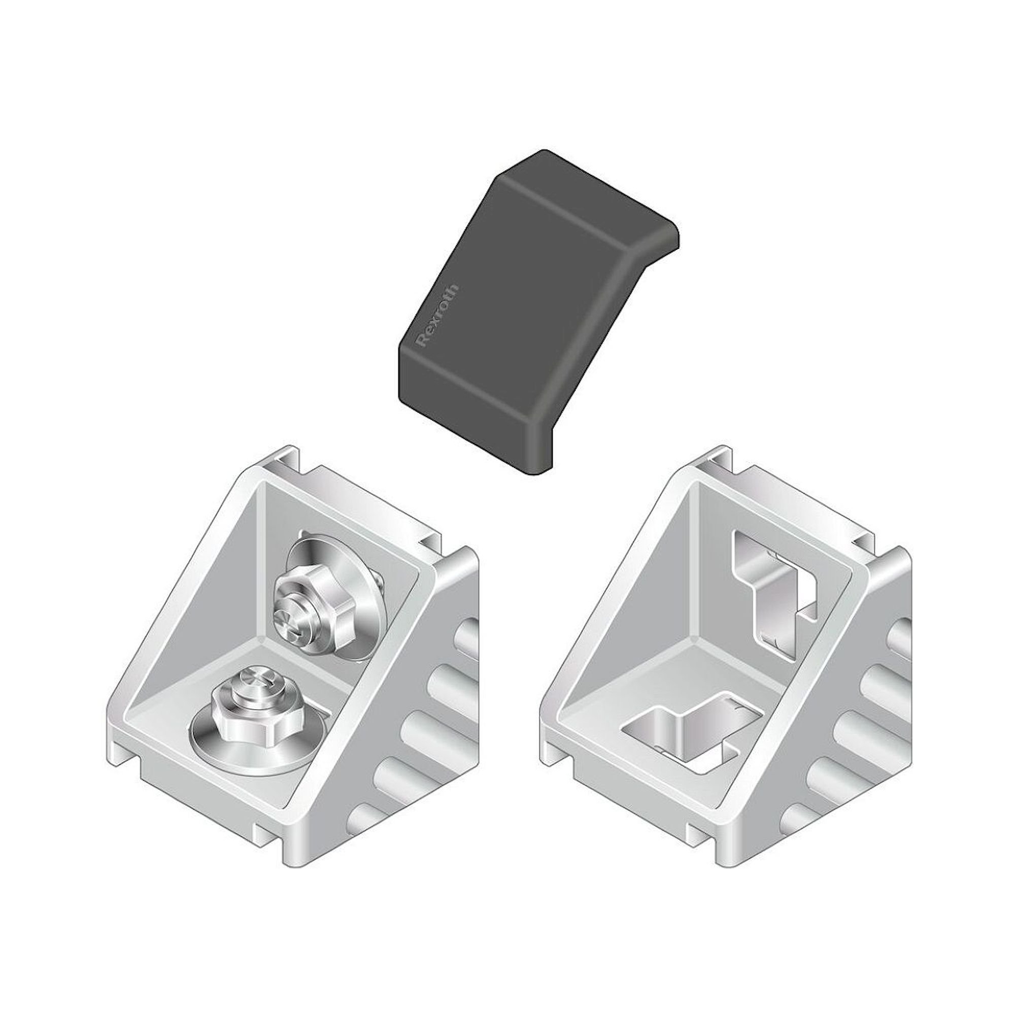 Bosch Rexroth 3842551606. Winkel, 45X45 Silver Set