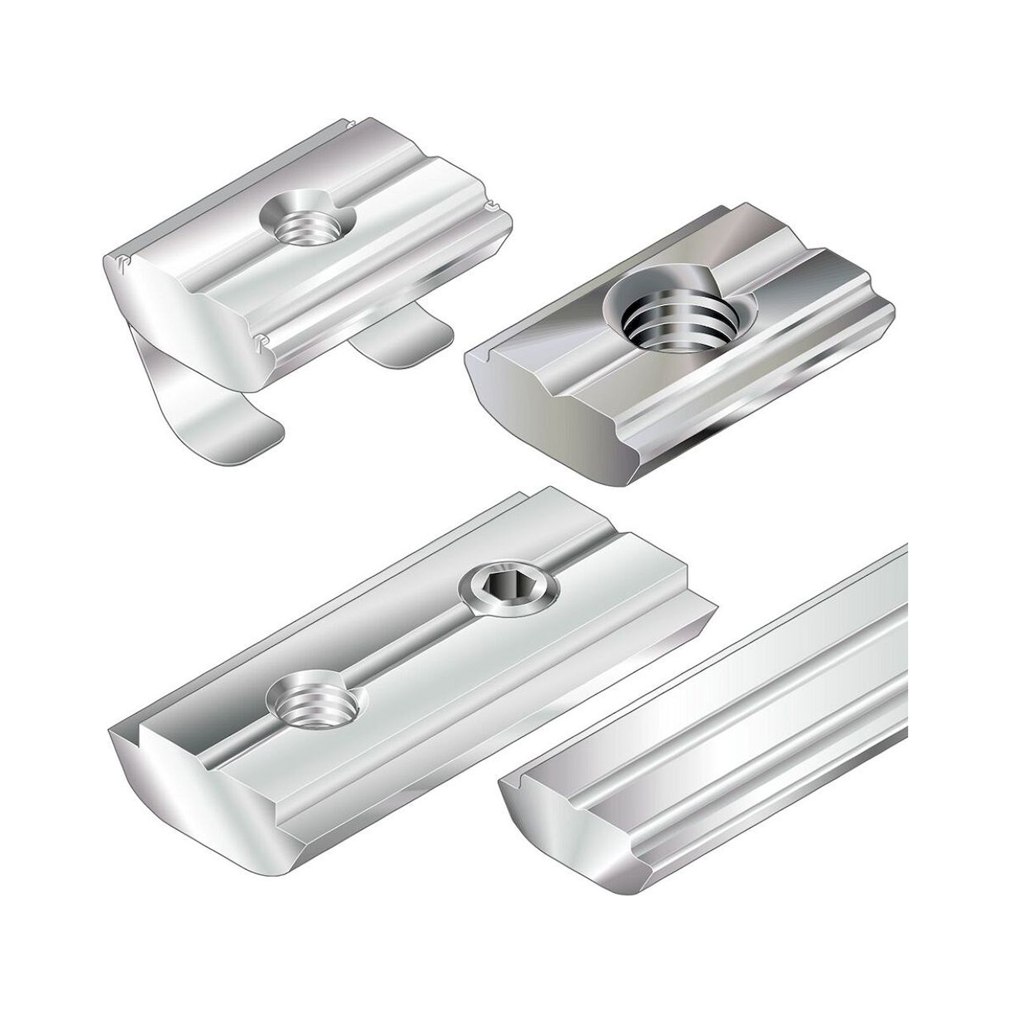 Bosch Rexroth 3842547806. Swivel-in sliding block, with spring groove 10 steel, stainless M8