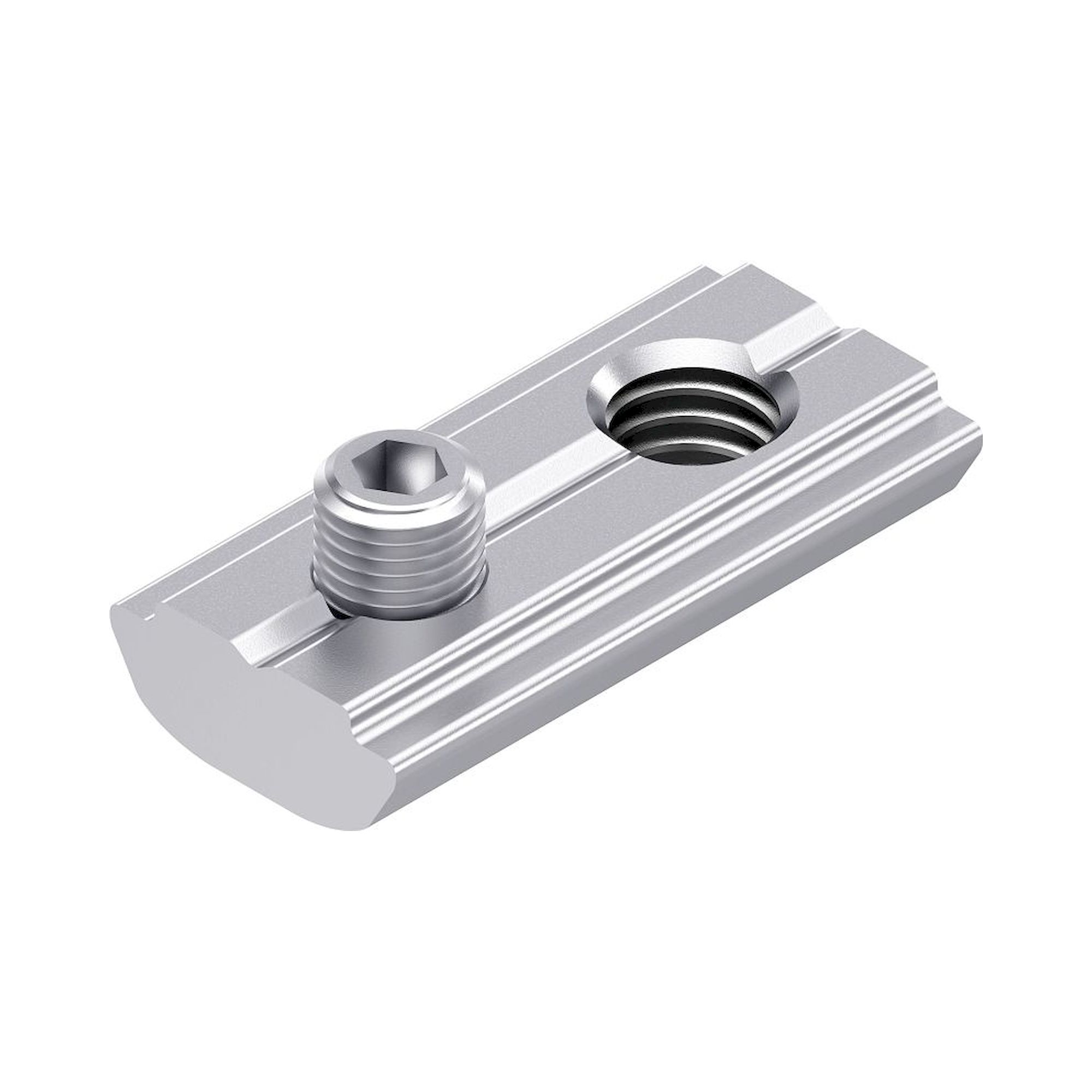 Bosch Rexroth 3842557260. Swivel-in sliding block, with headless setscrew groove 8 steel; galvanized, M5; M6