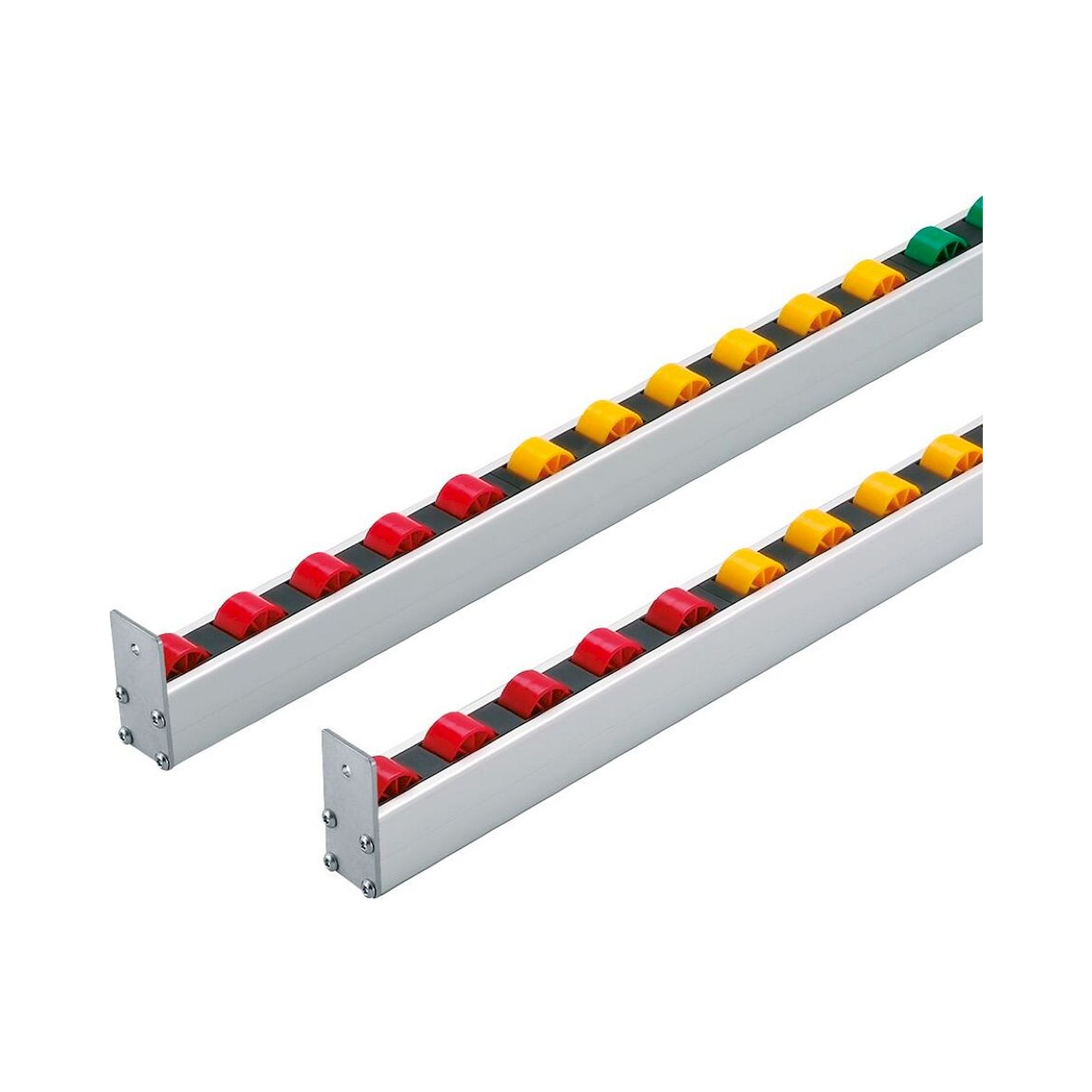 Bosch Rexroth 3842998384. Conveyor track Lean with stop plate, multi-color rollers