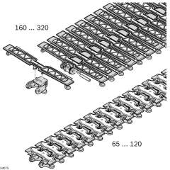 Bosch Rexroth 3842998708. Static friction chain, conveyor chain 120+frict l2898 var