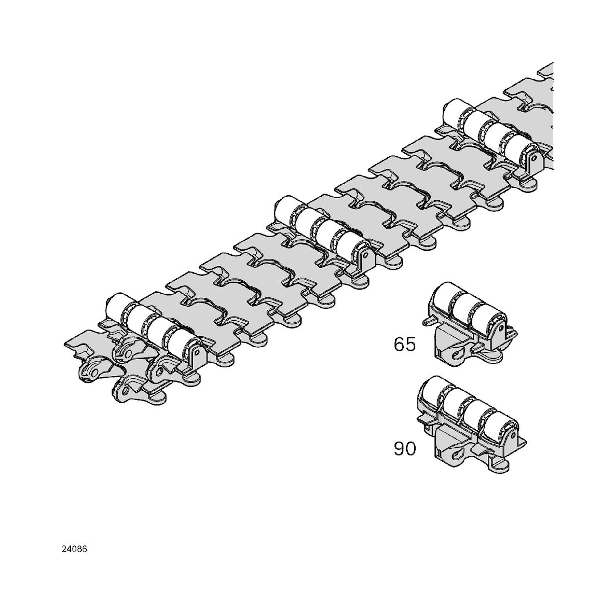 Bosch Rexroth 3842546020. Kettenglied, 65+ CLEATED D20