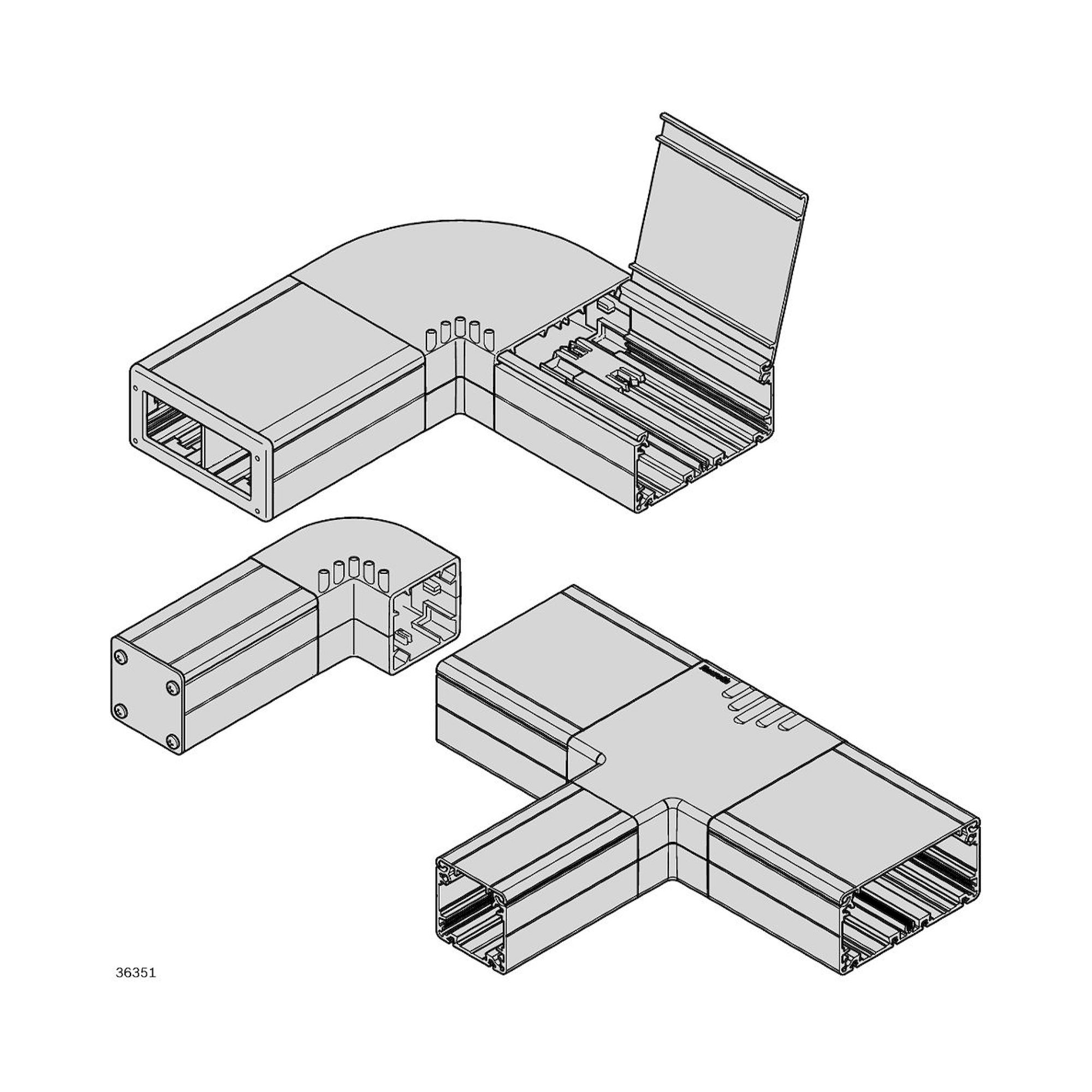 Bosch Rexroth 3842996358-1000. Cablekanal, 80X40 AL. 1000 mm