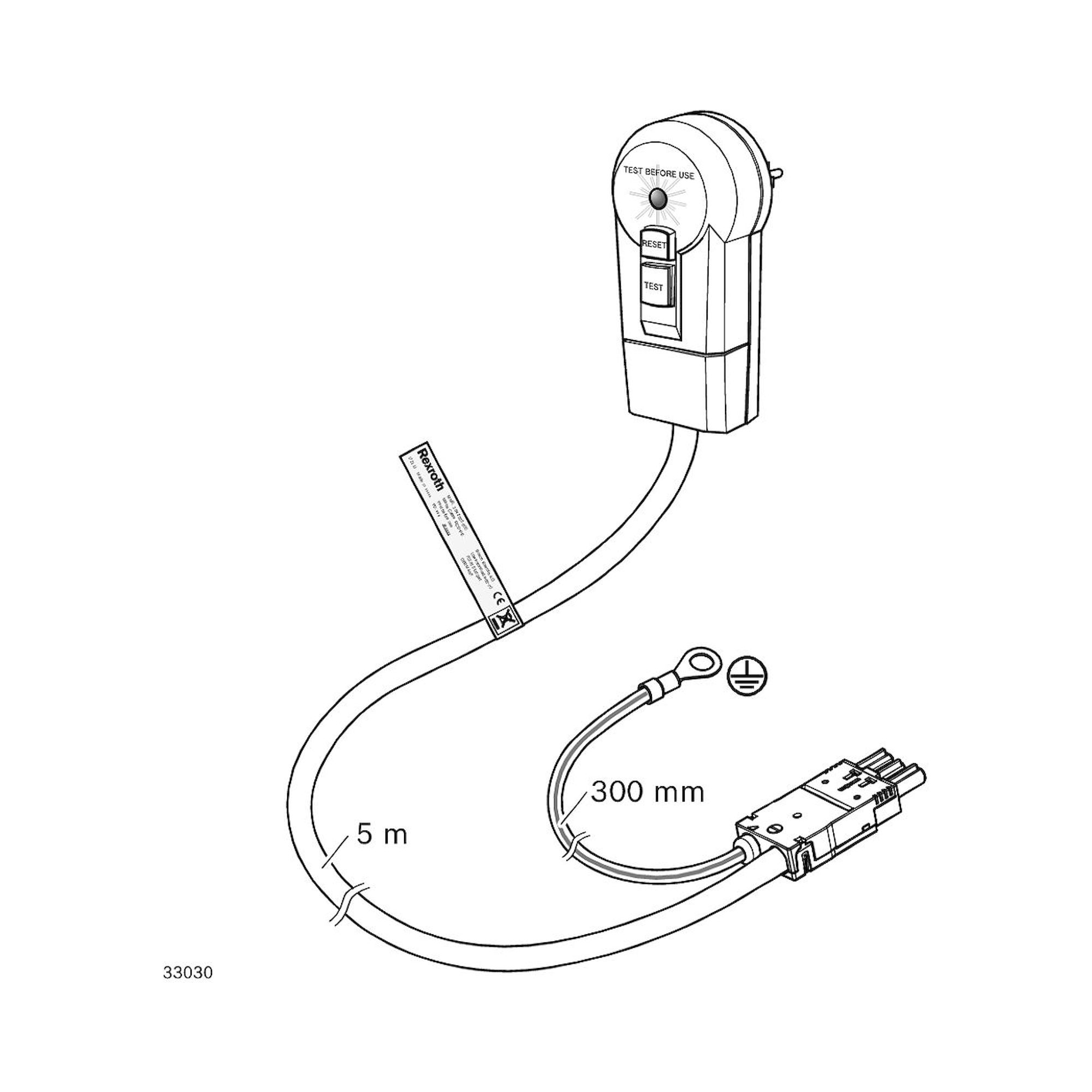 Bosch Rexroth 3842555600. Netzkabel, D/F RCD-HD-GST+PE