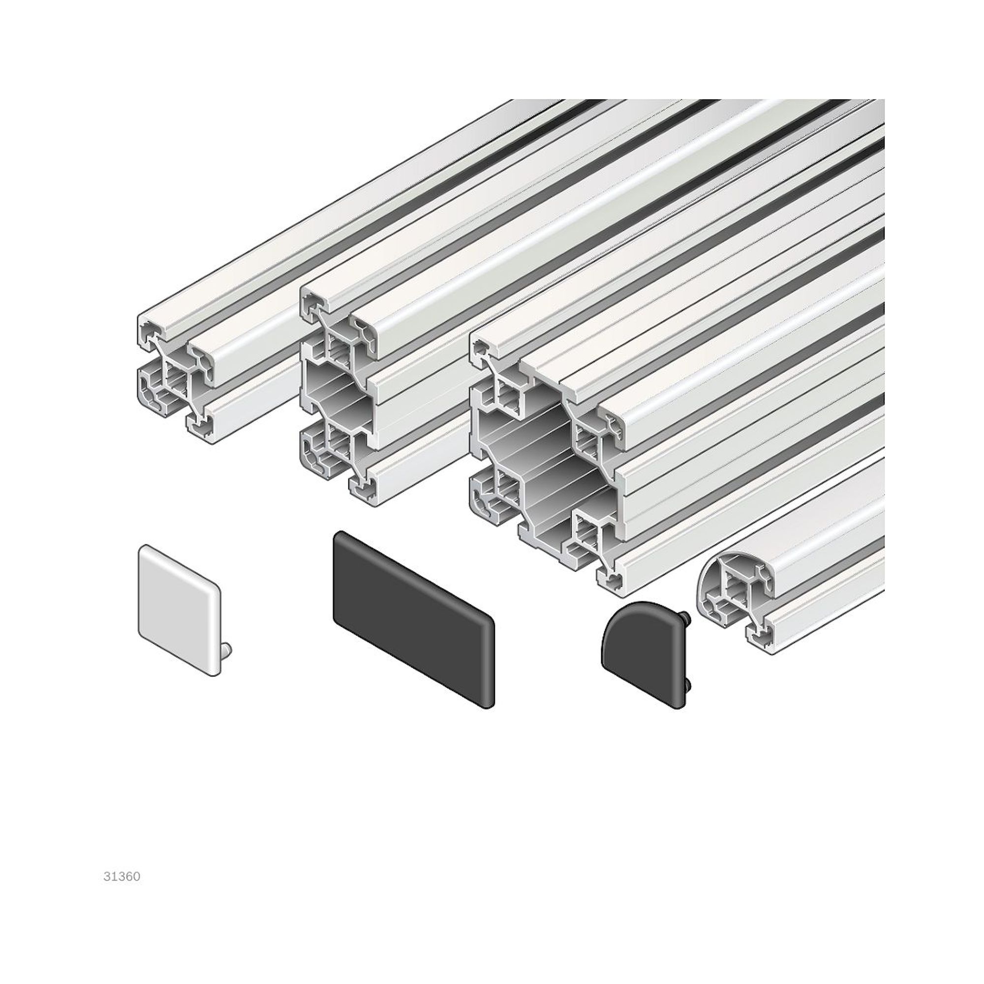 Bosch Rexroth 3842555650. Strut profile 40x80L 2N, 12xL=6070mm