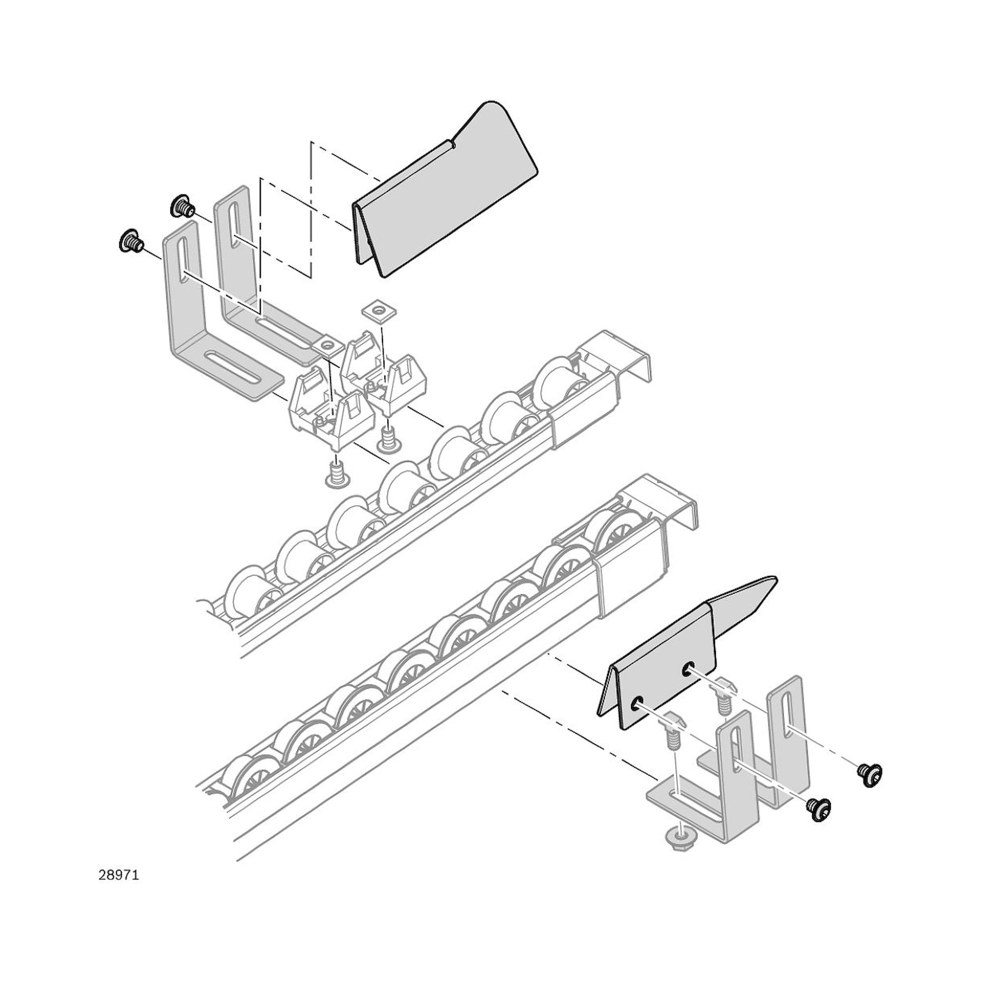 Bosch Rexroth 3842538981. Right and left guide plate including fastening screws
