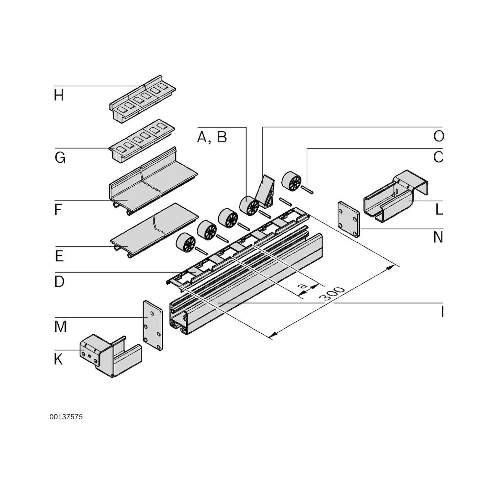 Bosch Rexroth 3842537660. Lean rail holder with stop