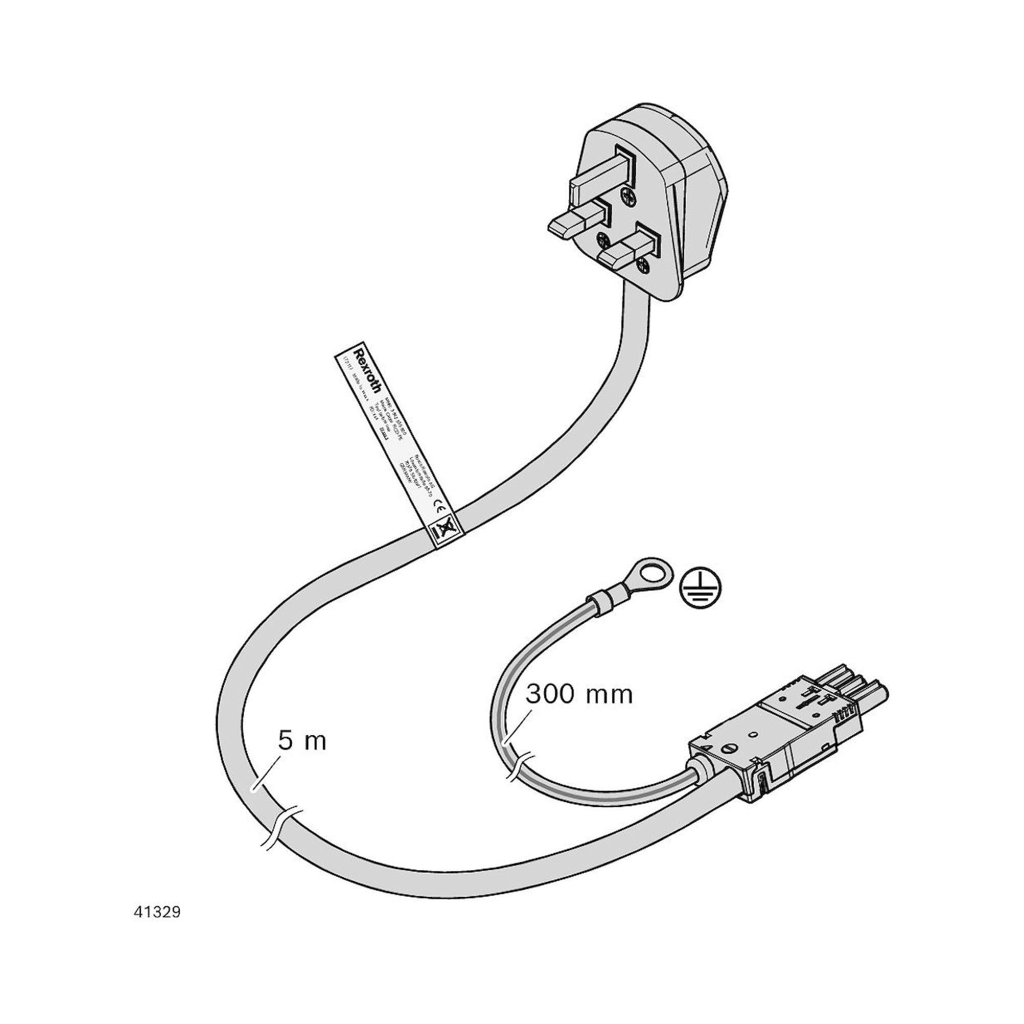 Bosch Rexroth 3842564086. Mains cable GB HD-GST+PE