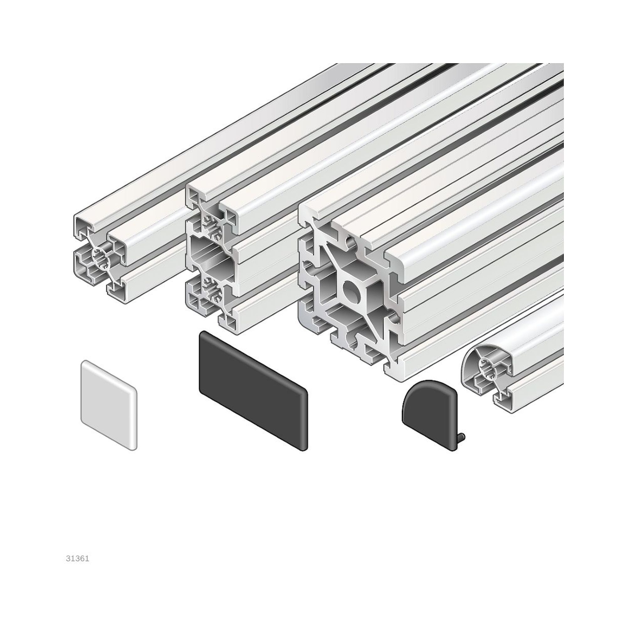Bosch Rexroth 3842993770-1000. Strut profile, 45X90L 2NVS Q&E. 1000 mm