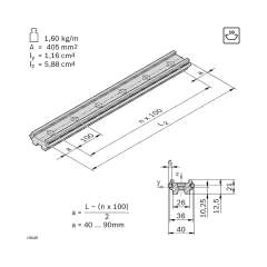 Bosch Rexroth 3842539412. Führungsprofil, LF6S VA 10X3000mm