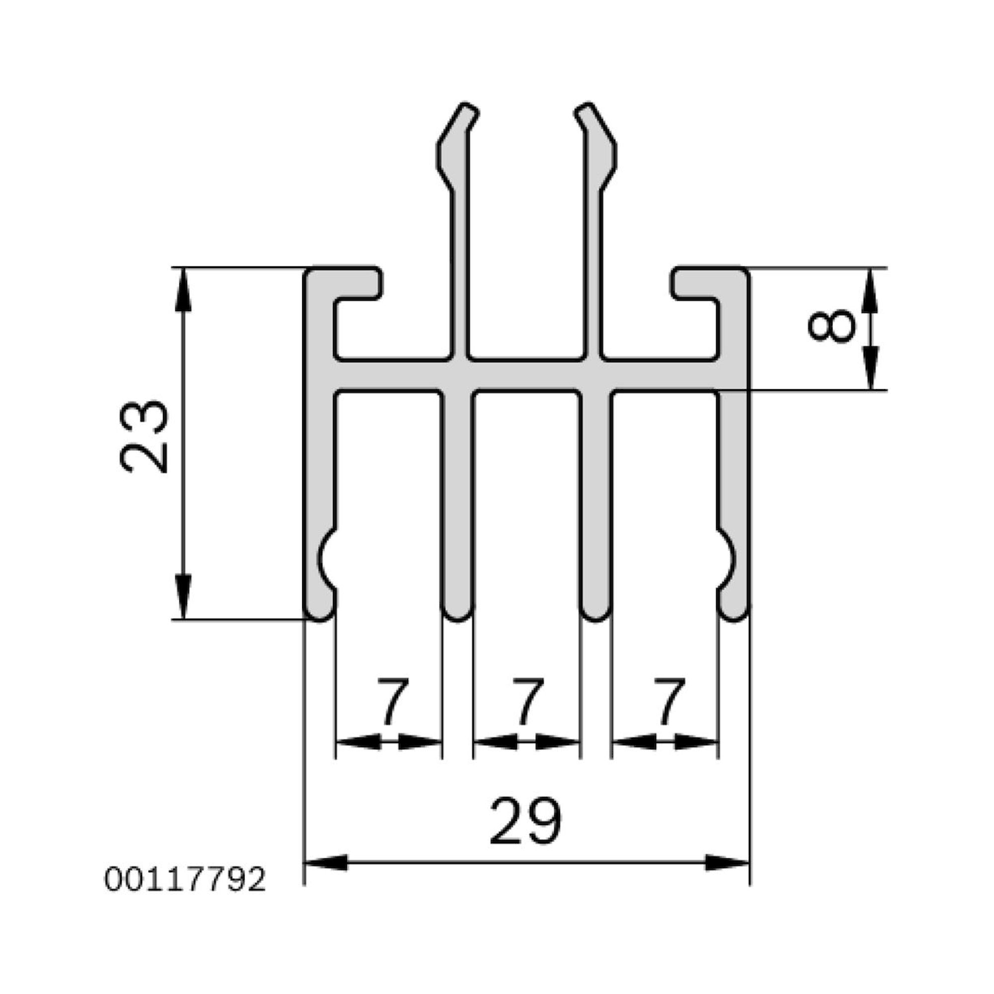 Bosch Rexroth 3842536531. Sliding door profile, top L3000