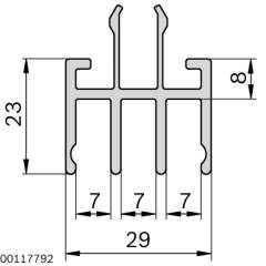 Bosch Rexroth 3842536531. Sliding door profile, top L3000