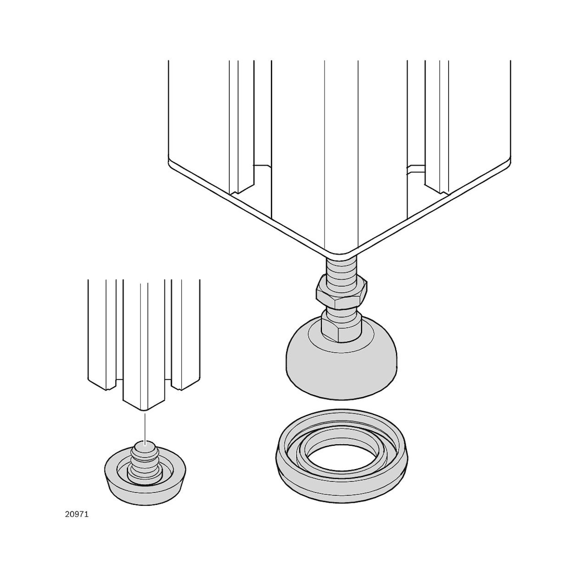 Bosch Rexroth 3842533310. Fuss, ARTICULATED M16X95