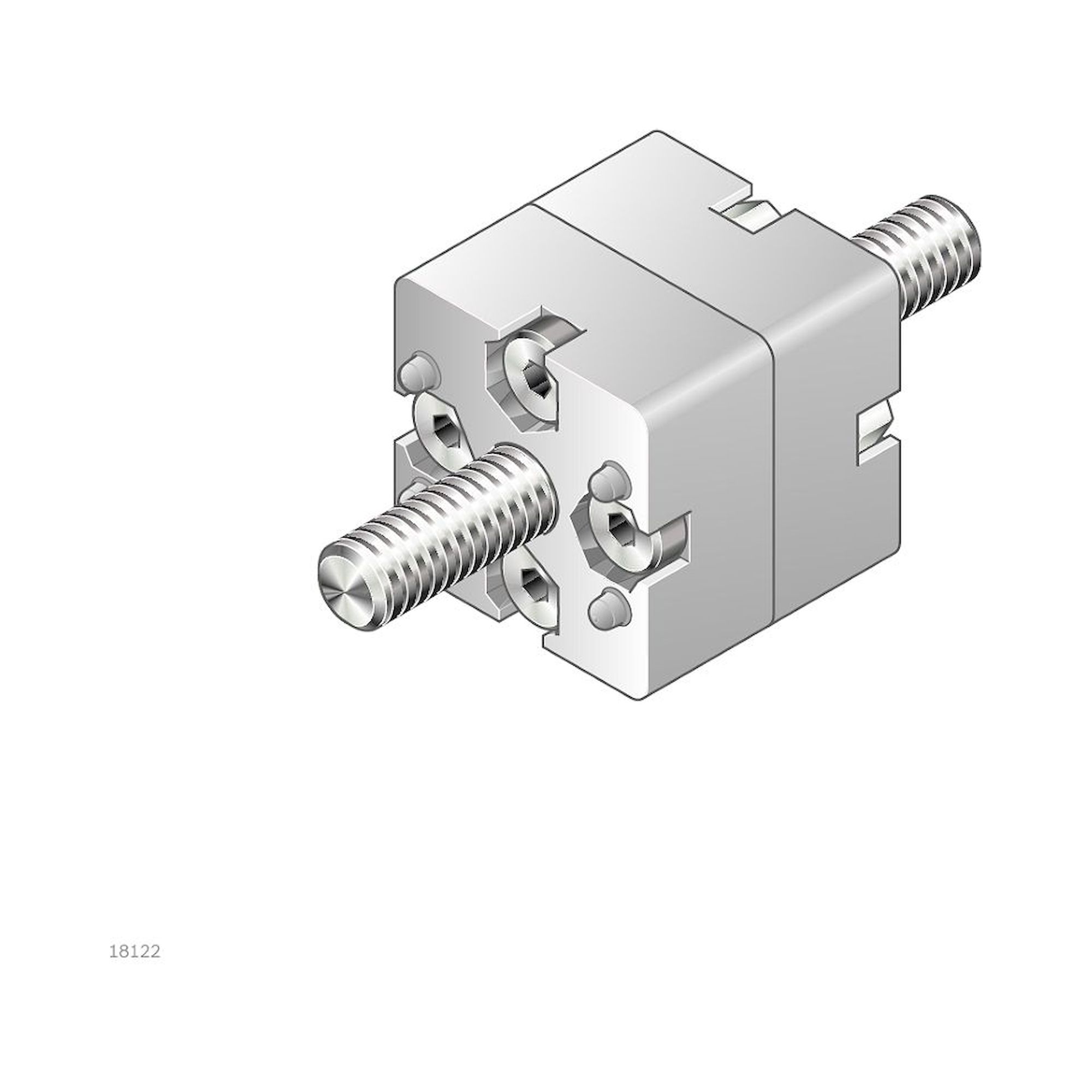 Bosch Rexroth 3842538656. Endverbinder, 30X30 Silver Set
