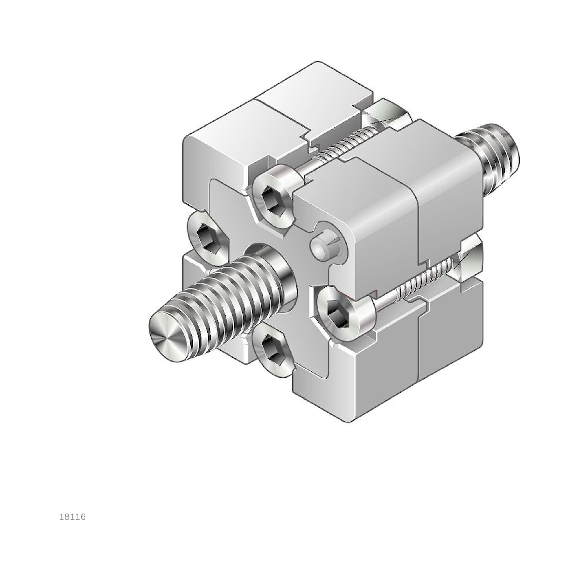 Bosch Rexroth 3842538657. Endverbinder, 40X40 Silver Set