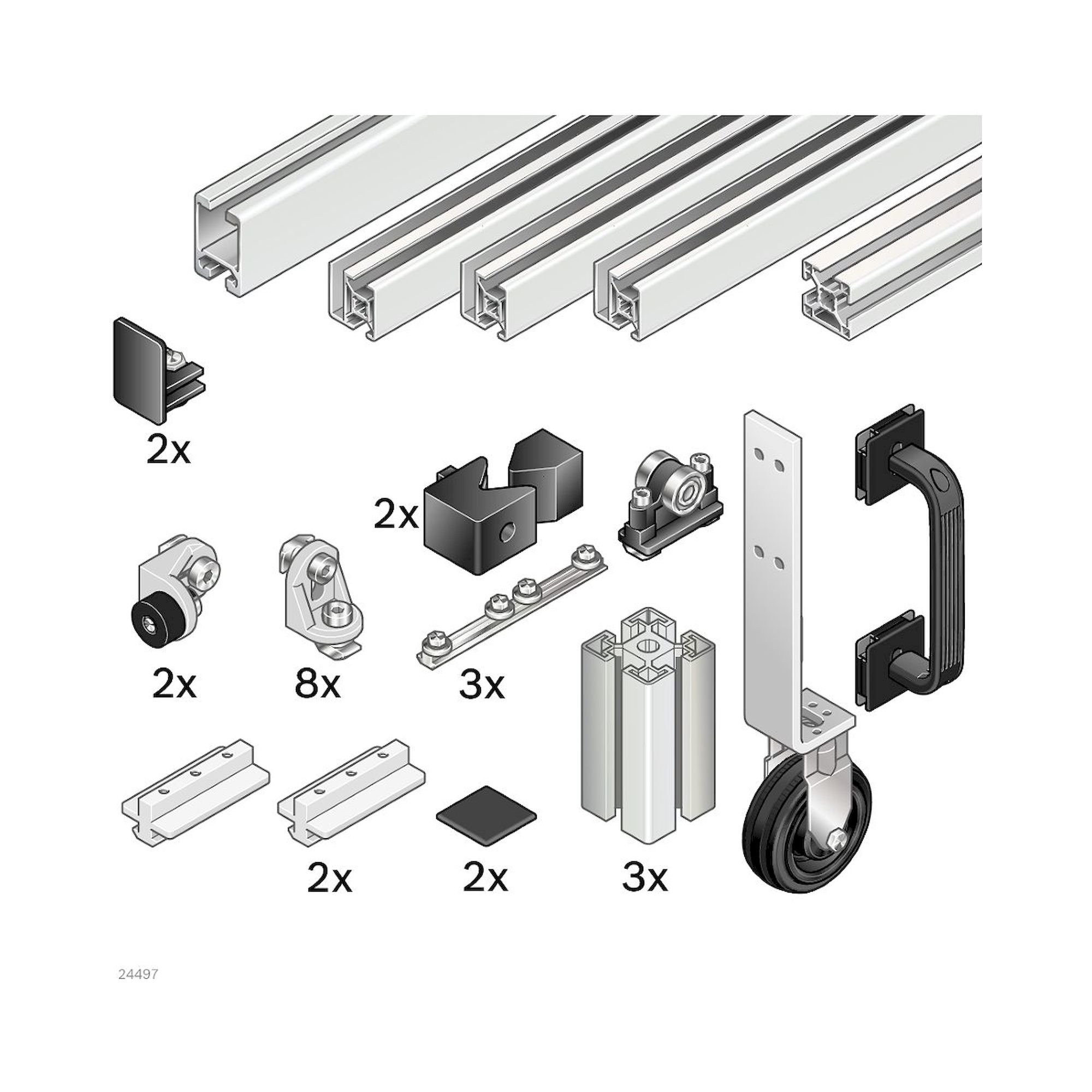 Bosch Rexroth 3842524165. Sliding door without superstructure B1500
