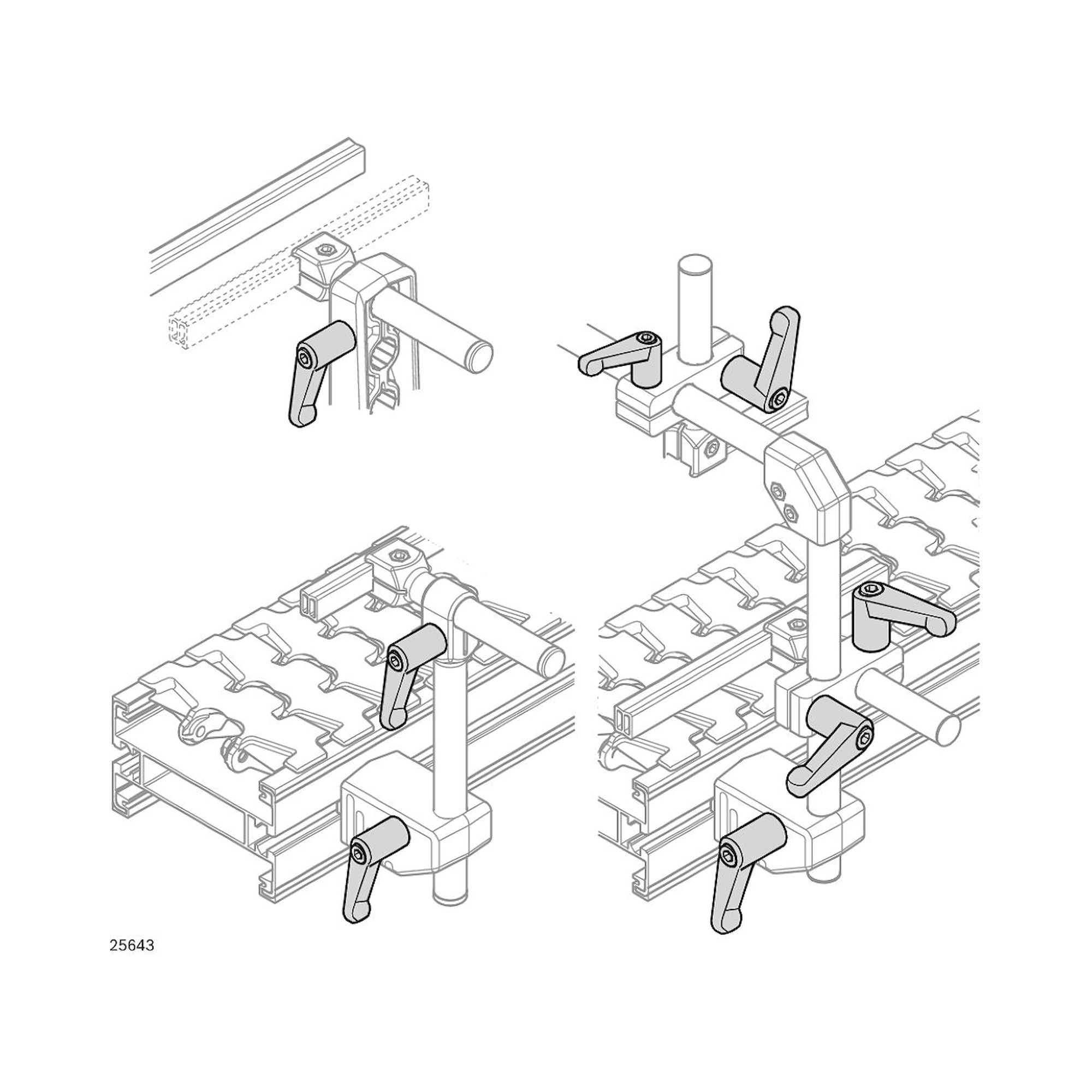 Bosch Rexroth 3842528539. Klemmhebel, GN300-45-M6-40-SZH2=7