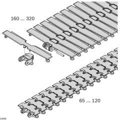 Bosch Rexroth 3842546075. Flat conveyor chain VFplus 65 gray