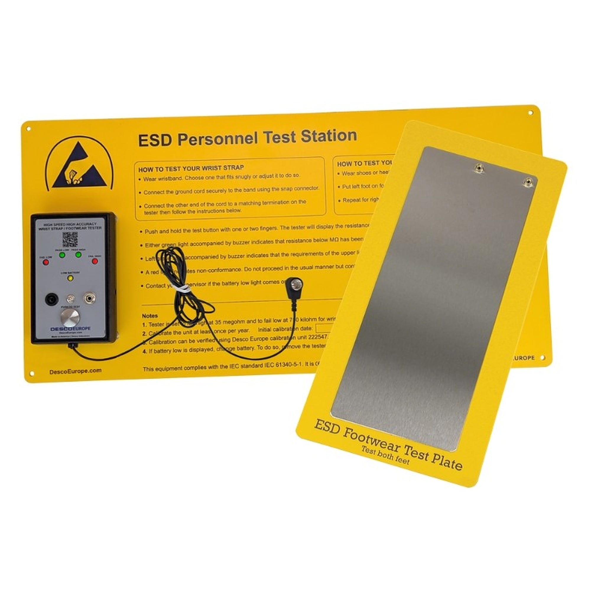 DESCO 222564. Hi-Speed/Hi-Accuracy Wrist Strap/Footwear Test Station