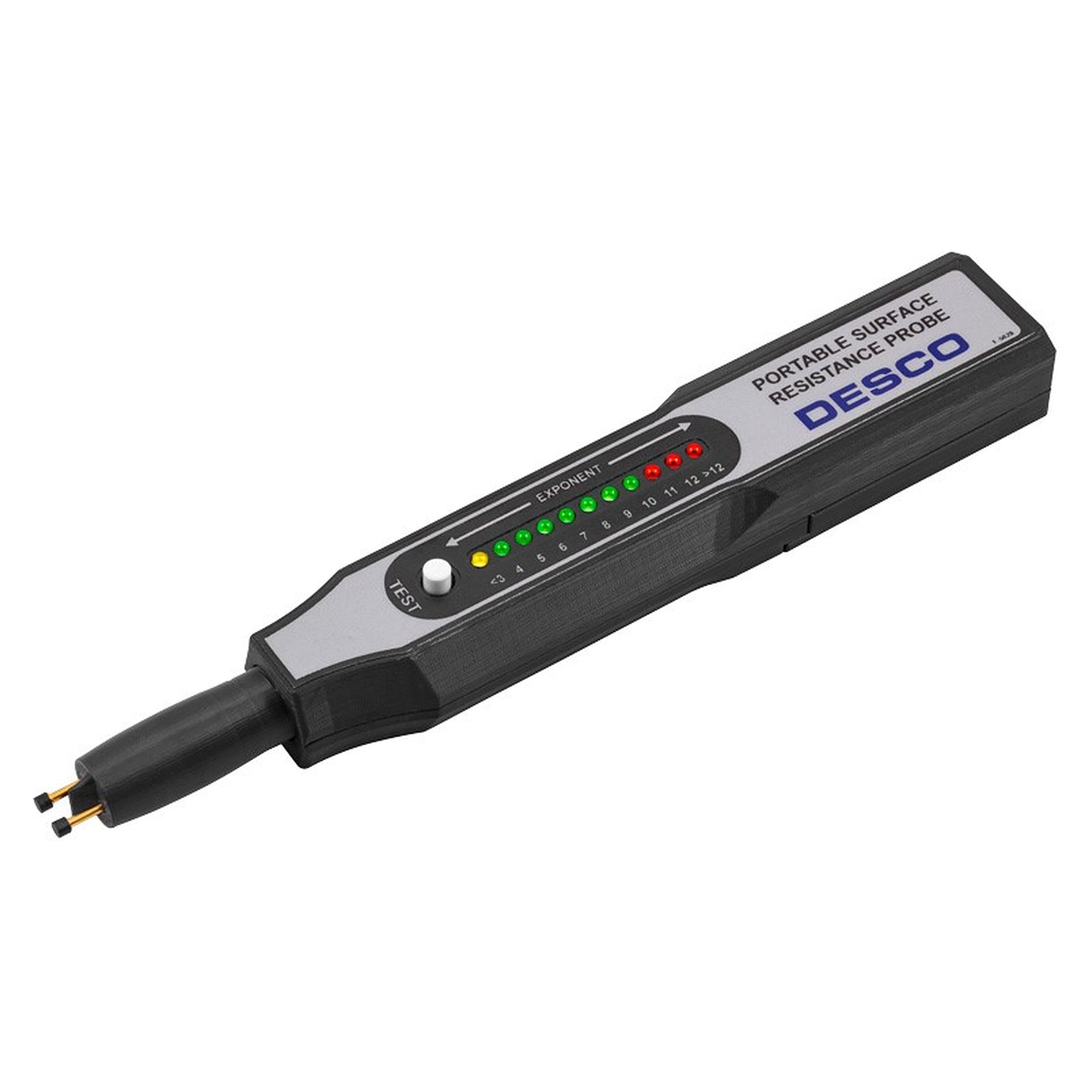Sonde portable de résistance de surface à LED, pile 9 V - Desco 19301