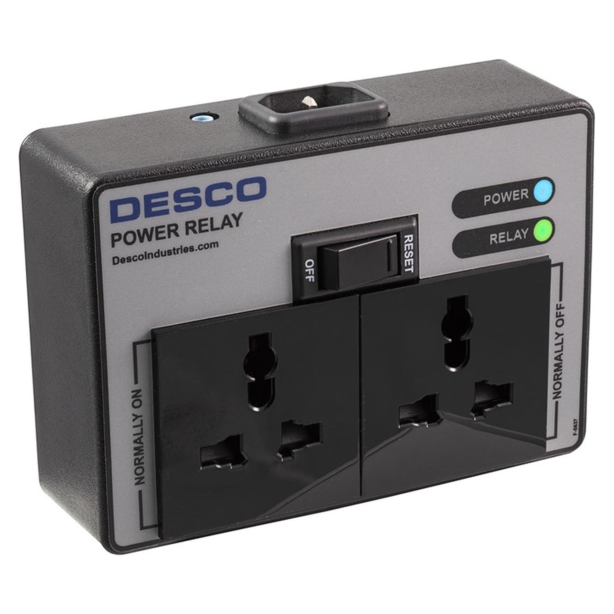 Universal-Leistungsrelais mit 2 Steckdosen, 100-240 V AC, für Desco Monitore und Ionisatoren - Desco 19352