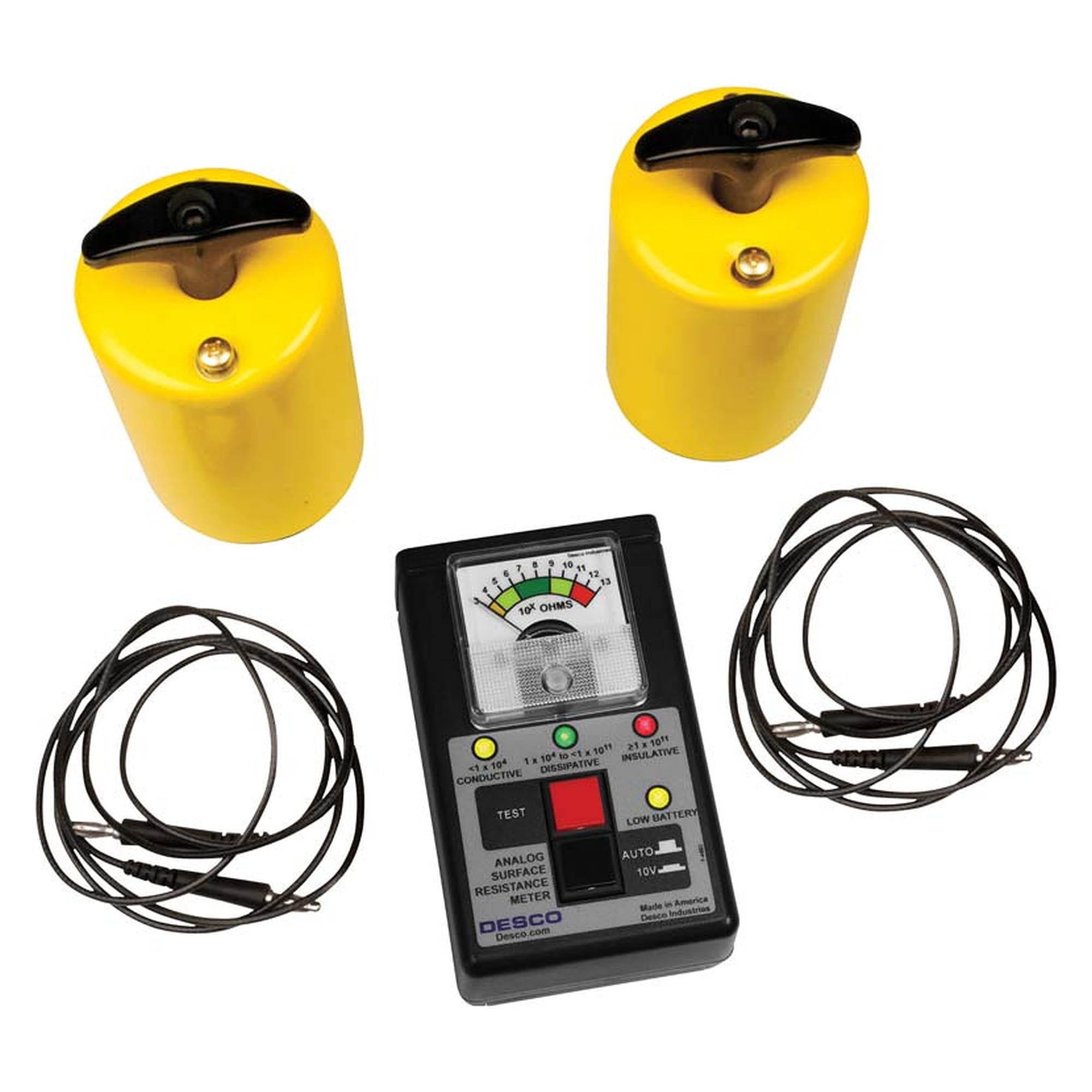 Analogue Surface Resistance Meter Kit with 2.27 kg Electrodes, Auto 10/100 V - Desco 19784