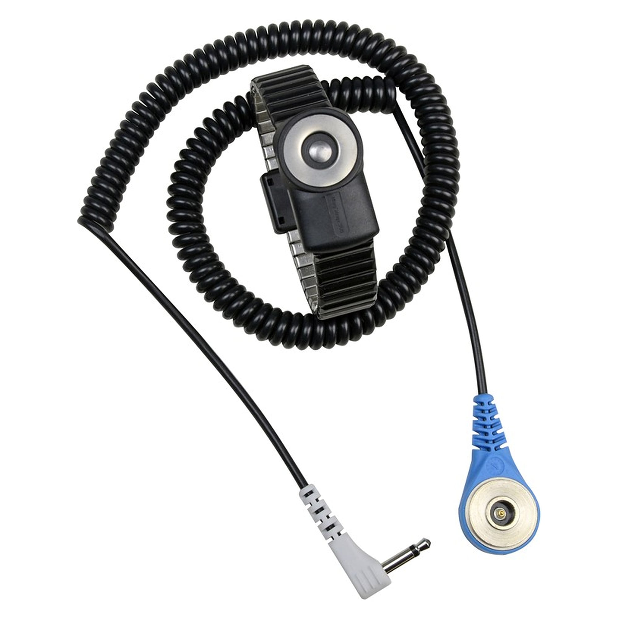Dual-Wire Wrist Strap MagSnap 360 with Metal Expansion Band and 1.8 m Coiled Cord - Desco