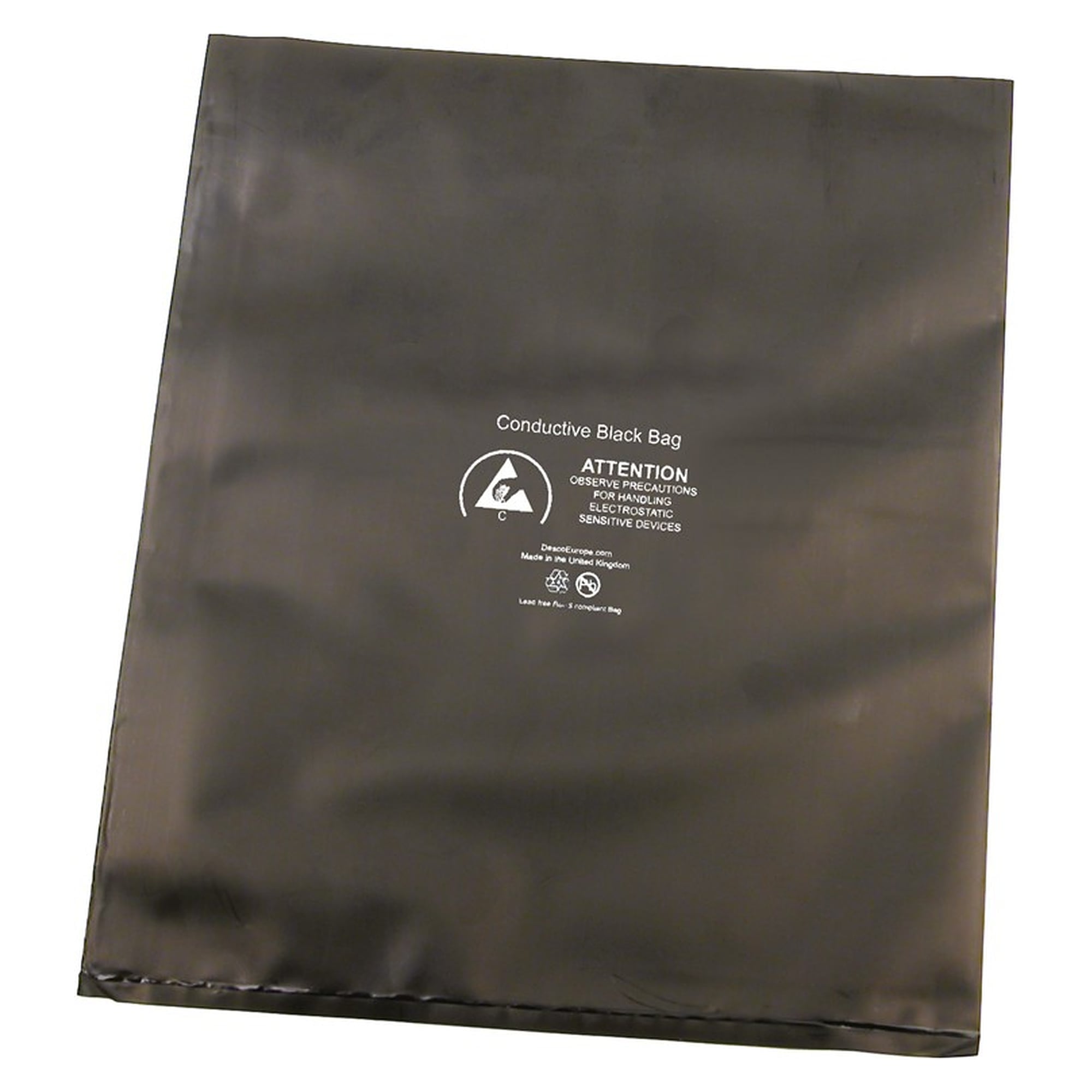 Sachet ESD conducteur noir, 100 x 100 mm, PEBDL 70 µm, paquet de 100 - Desco 203531