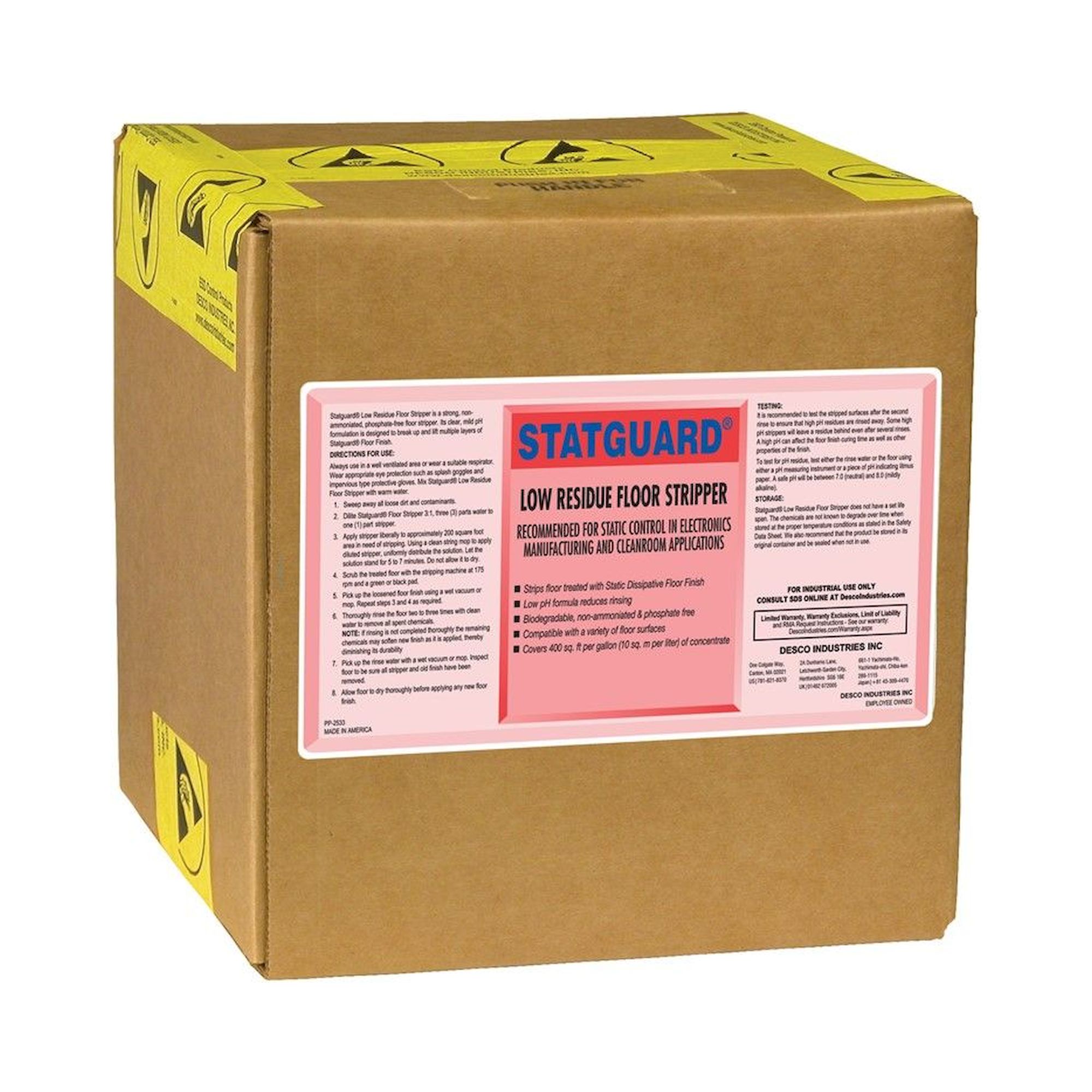 DESCO 220523. Statguard® Low Residue Floor Stripper, 10L Box