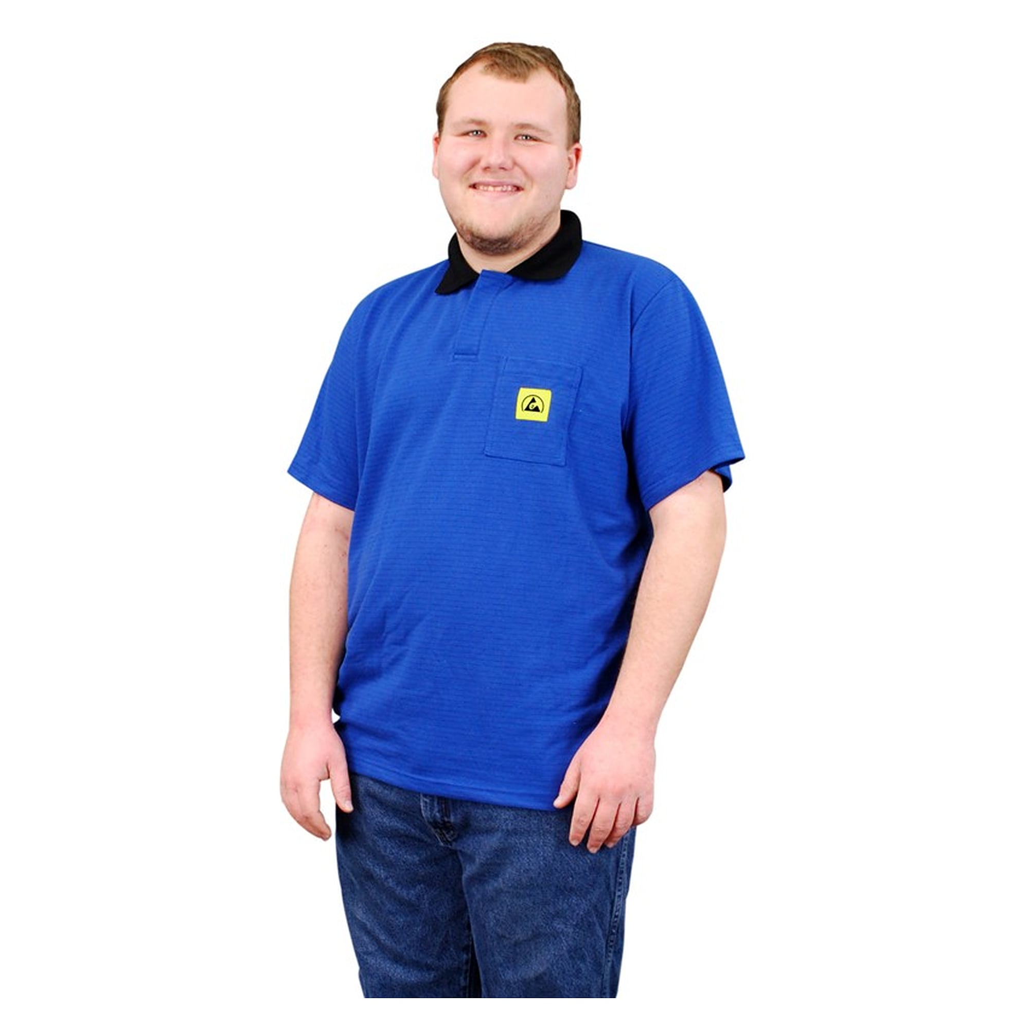 ESD-Poloshirt royalblau, kurzarm