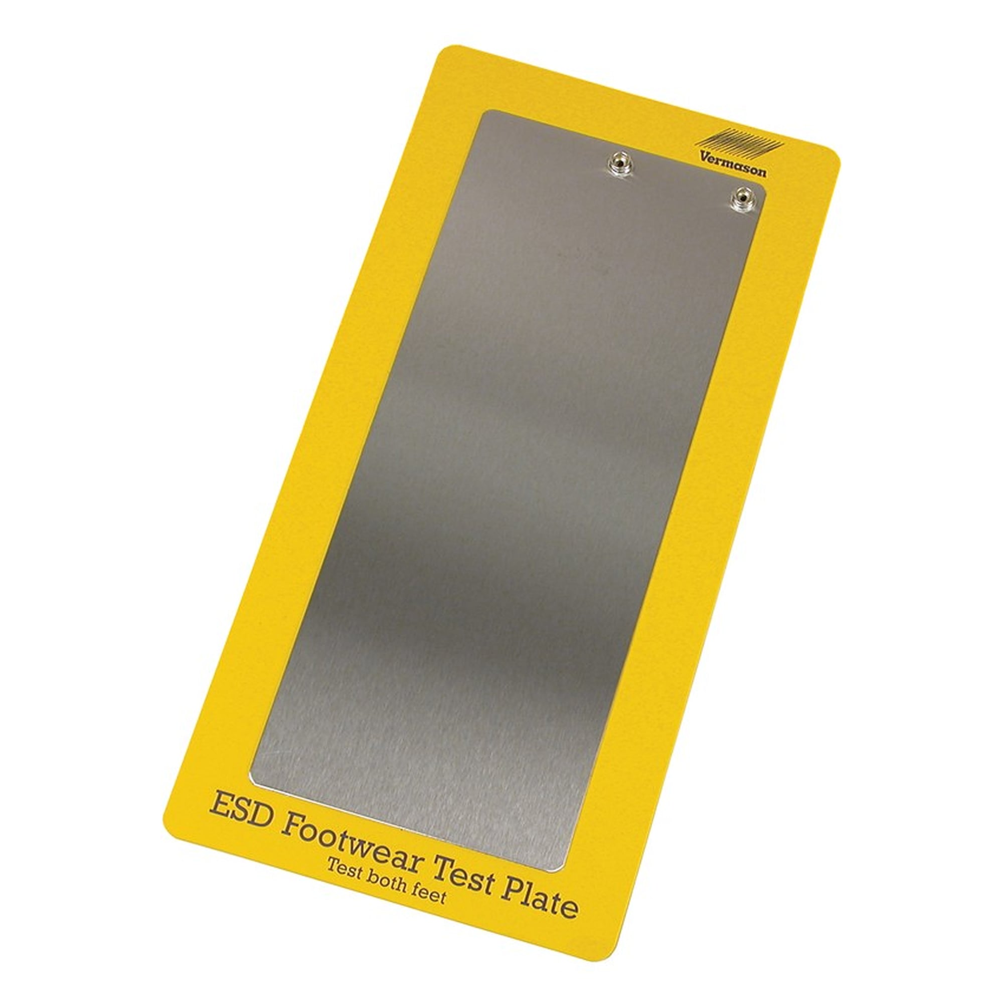 Stainless Steel Foot Plate for One Foot, Insulated Vinyl Base, for Footwear Testers - Desco 222502