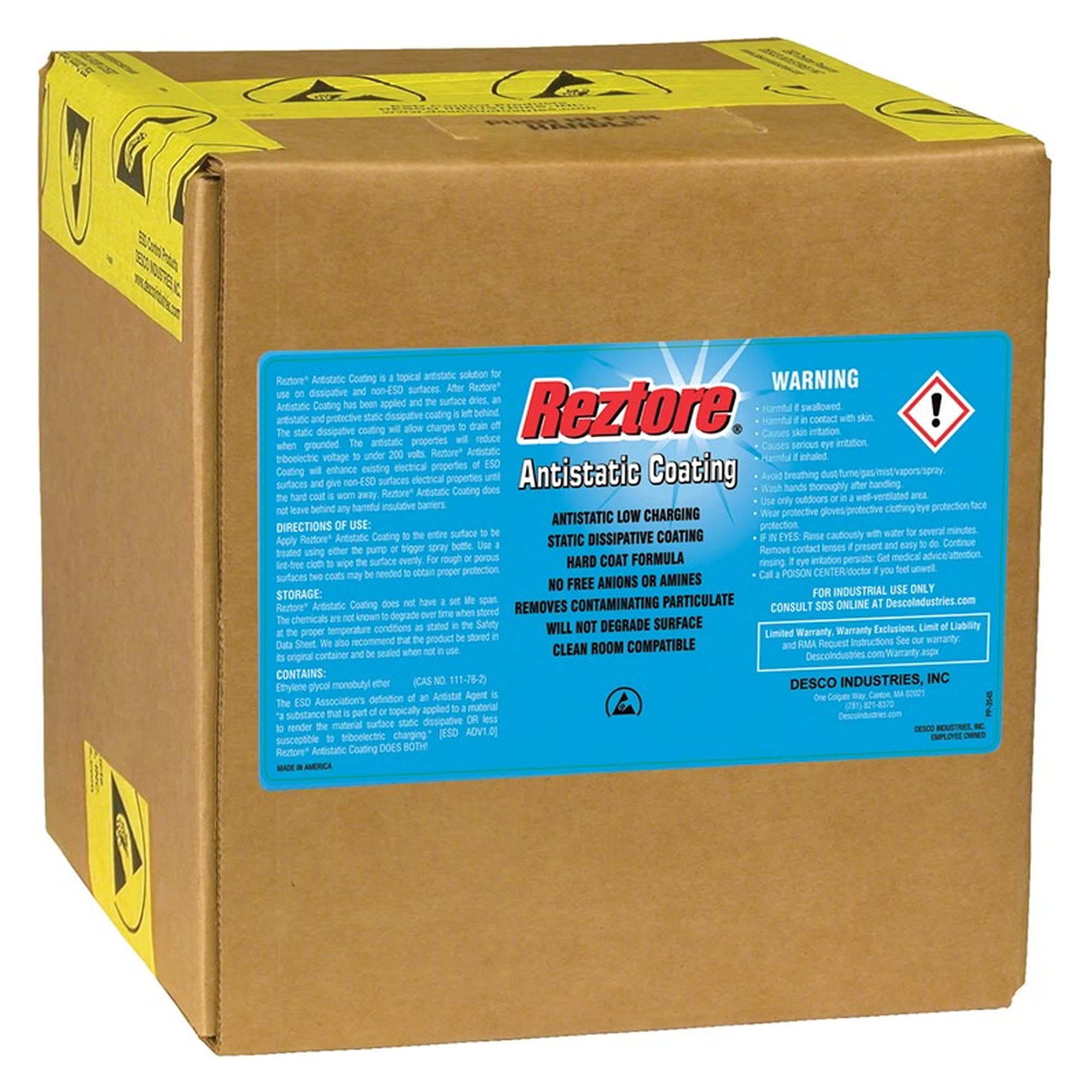 Revêtement antistatique Reztore, recharge 10 litres bag-in-box - Desco 229015