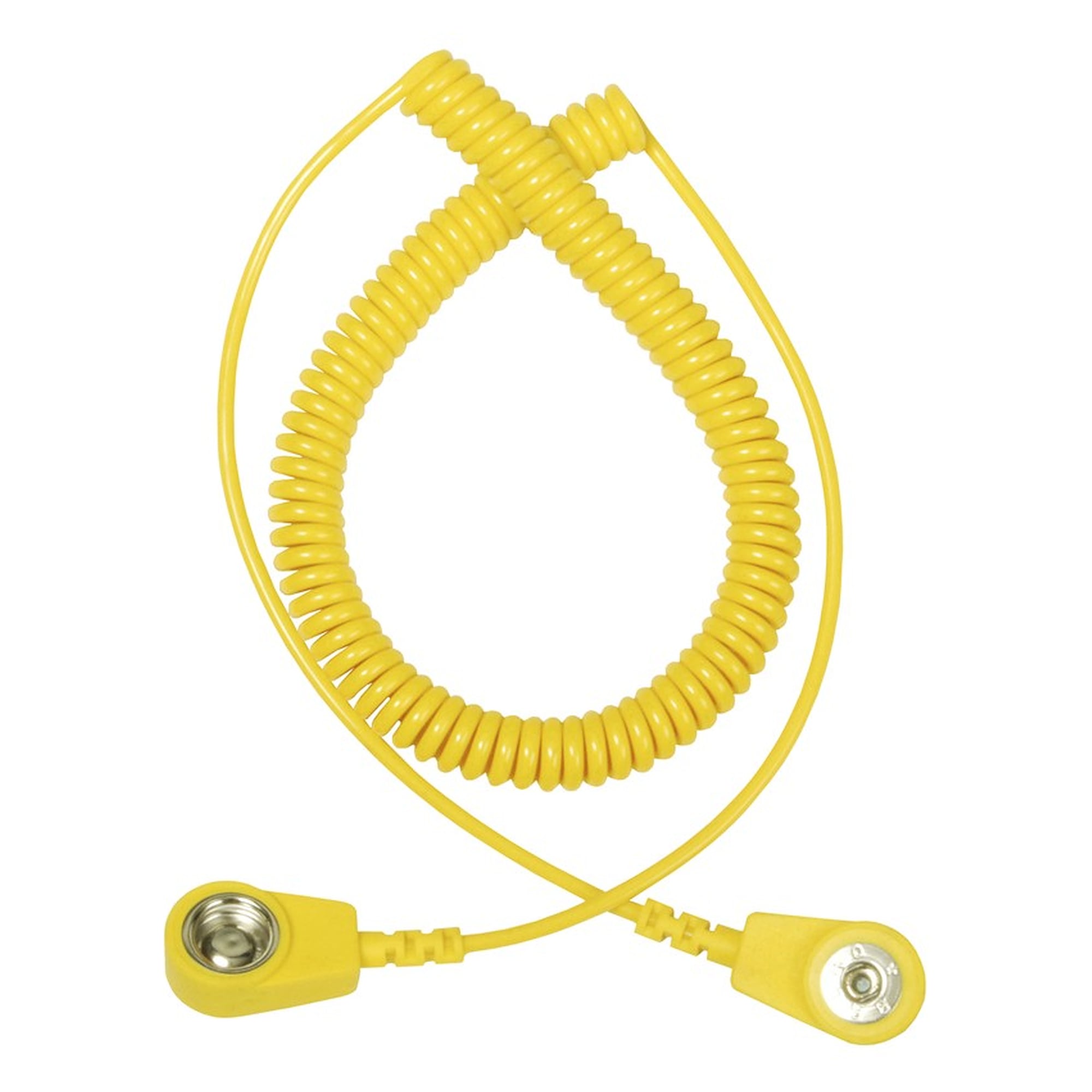 Spiralkabel 2 m, 10-mm-Buchse auf 4-mm-Buchse, 1 Megaohm, gelb - Desco 230270