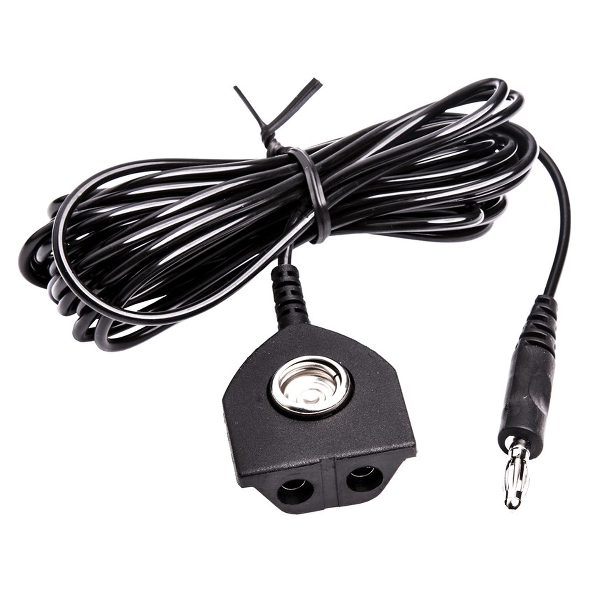 Mat Ground Cord 4 m with 10 mm Socket, 2 x 4 mm Socket, 1 Megohm, 4 mm Banana Plug - Desco 231255